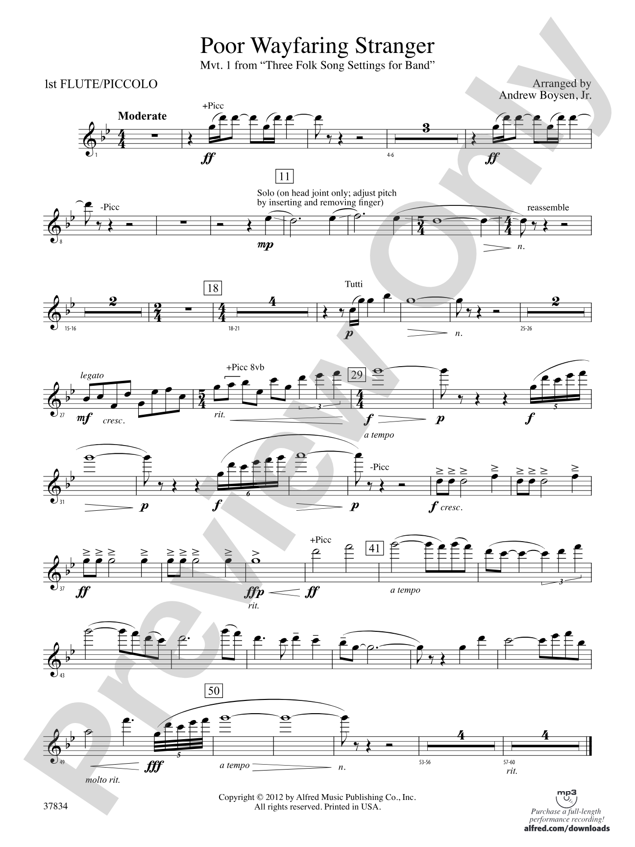 Poor Wayfaring Stranger: Flute