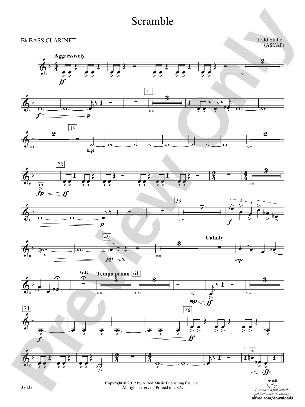 Scramble: B-flat Bass Clarinet