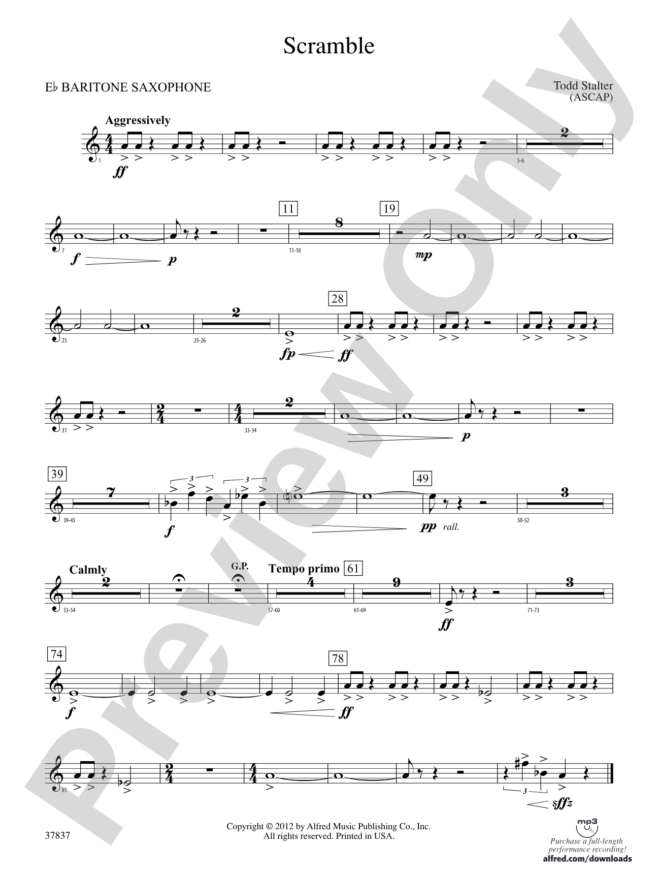 Scramble: E-flat Baritone Saxophone