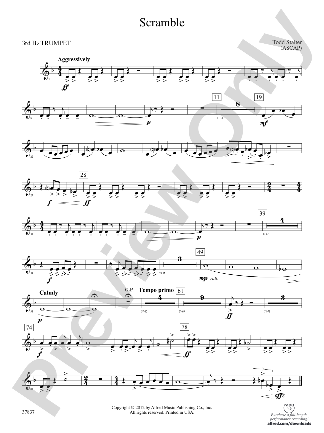 Scramble: 3rd B-flat Trumpet