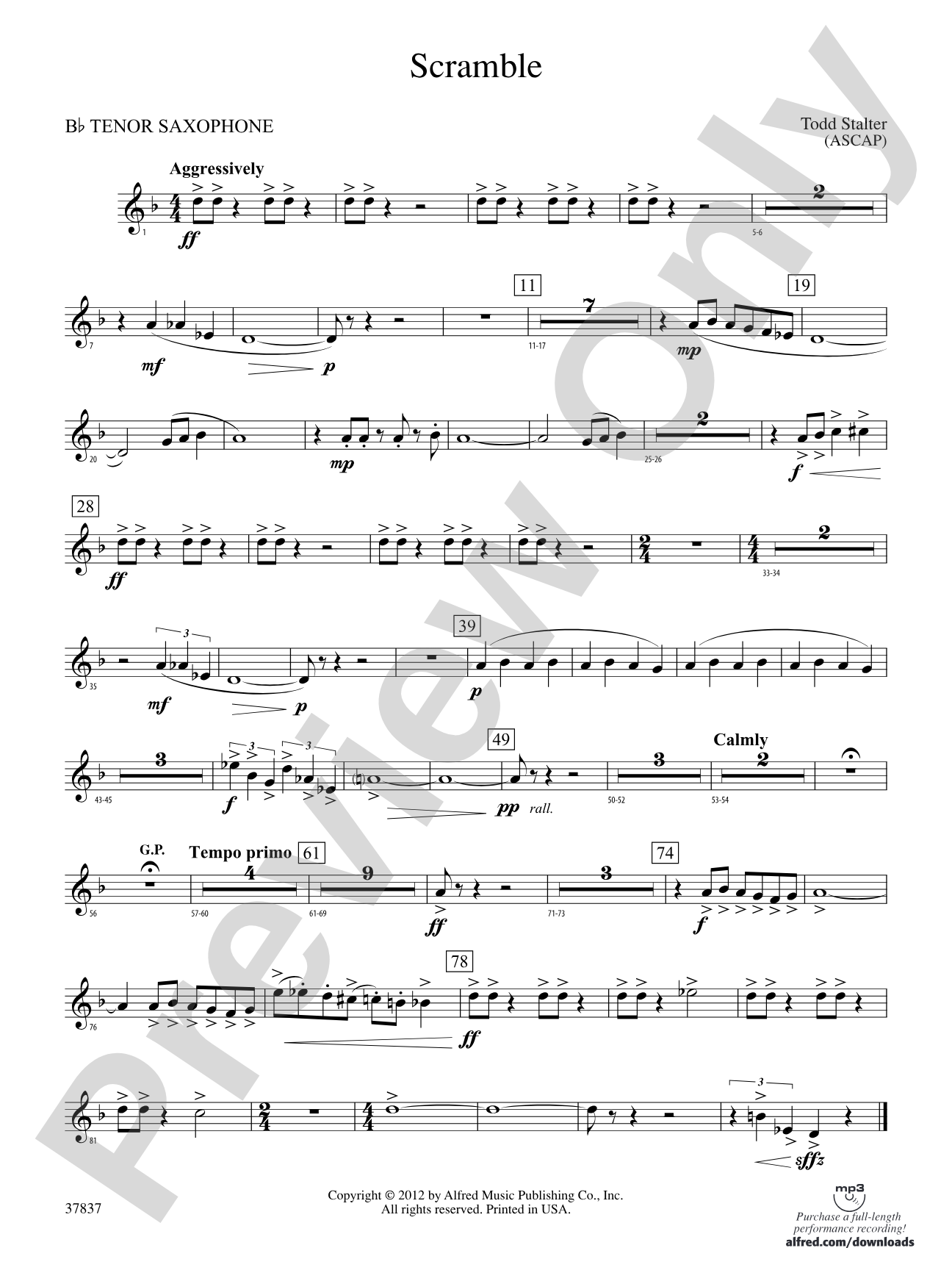 Scramble: B-flat Tenor Saxophone