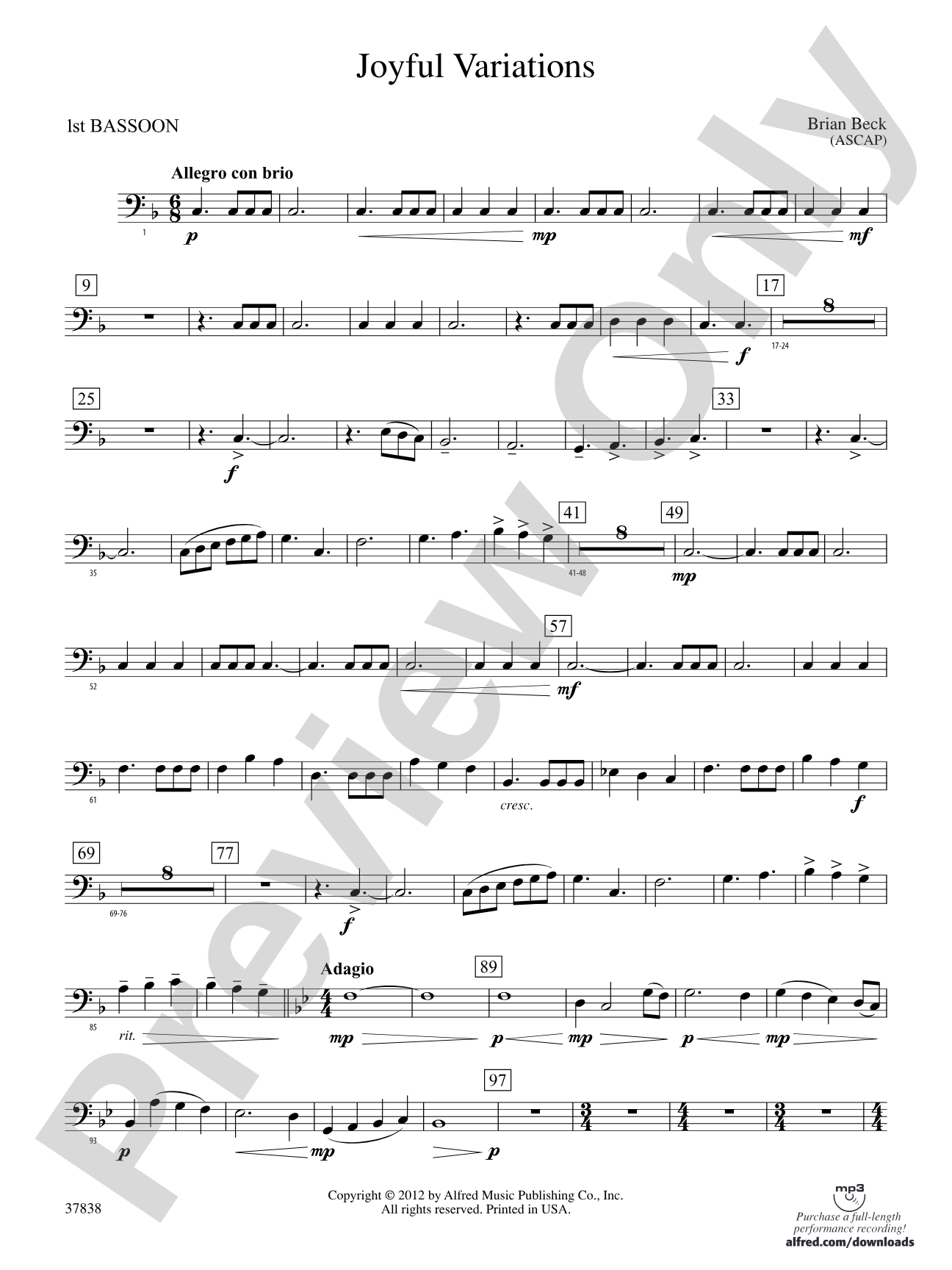 Joyful Variations: Bassoon