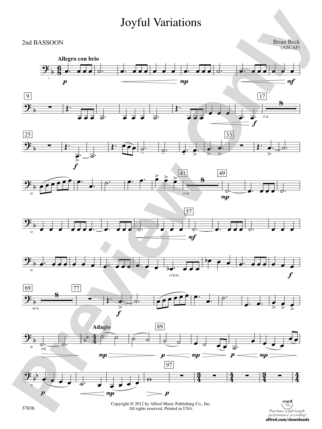 Joyful Variations: 2nd Bassoon