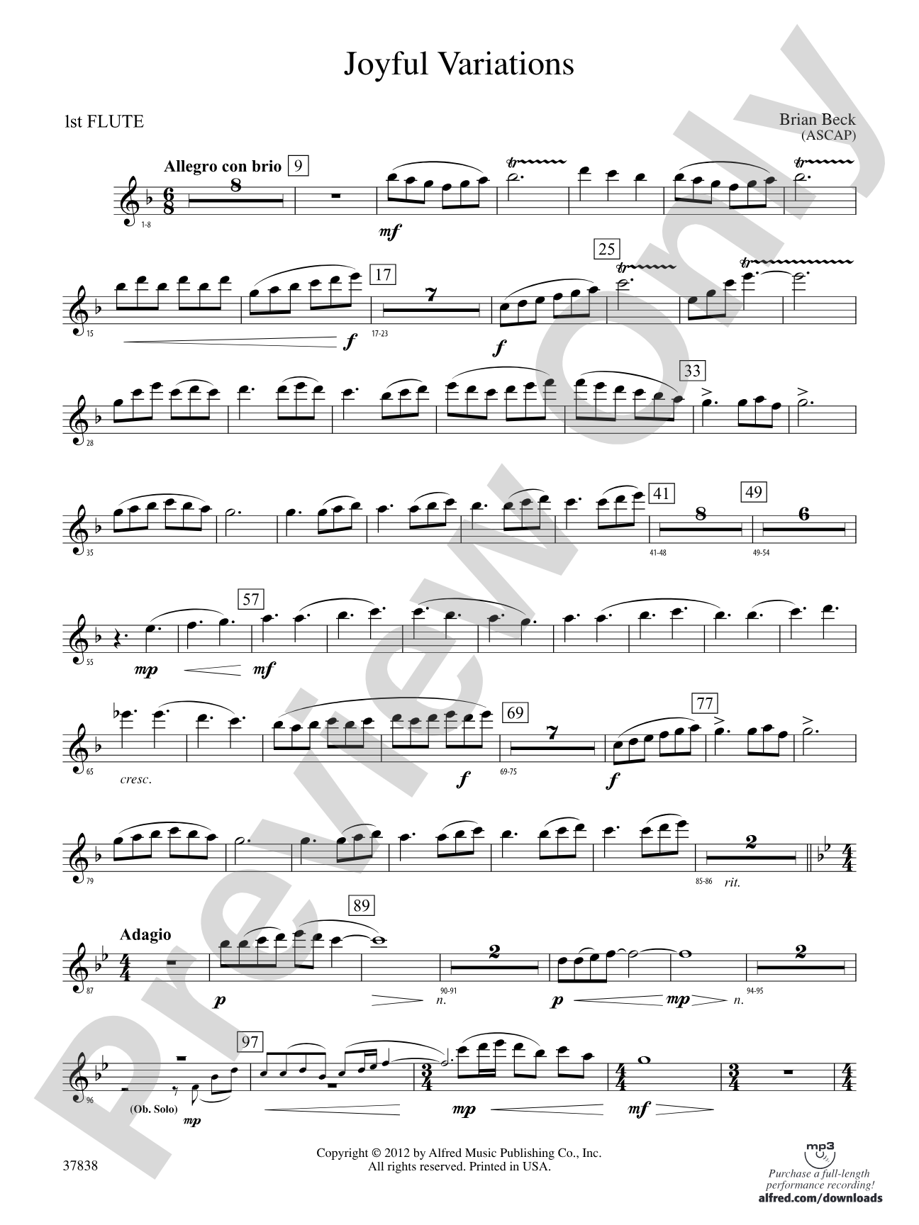 Joyful Variations: Flute