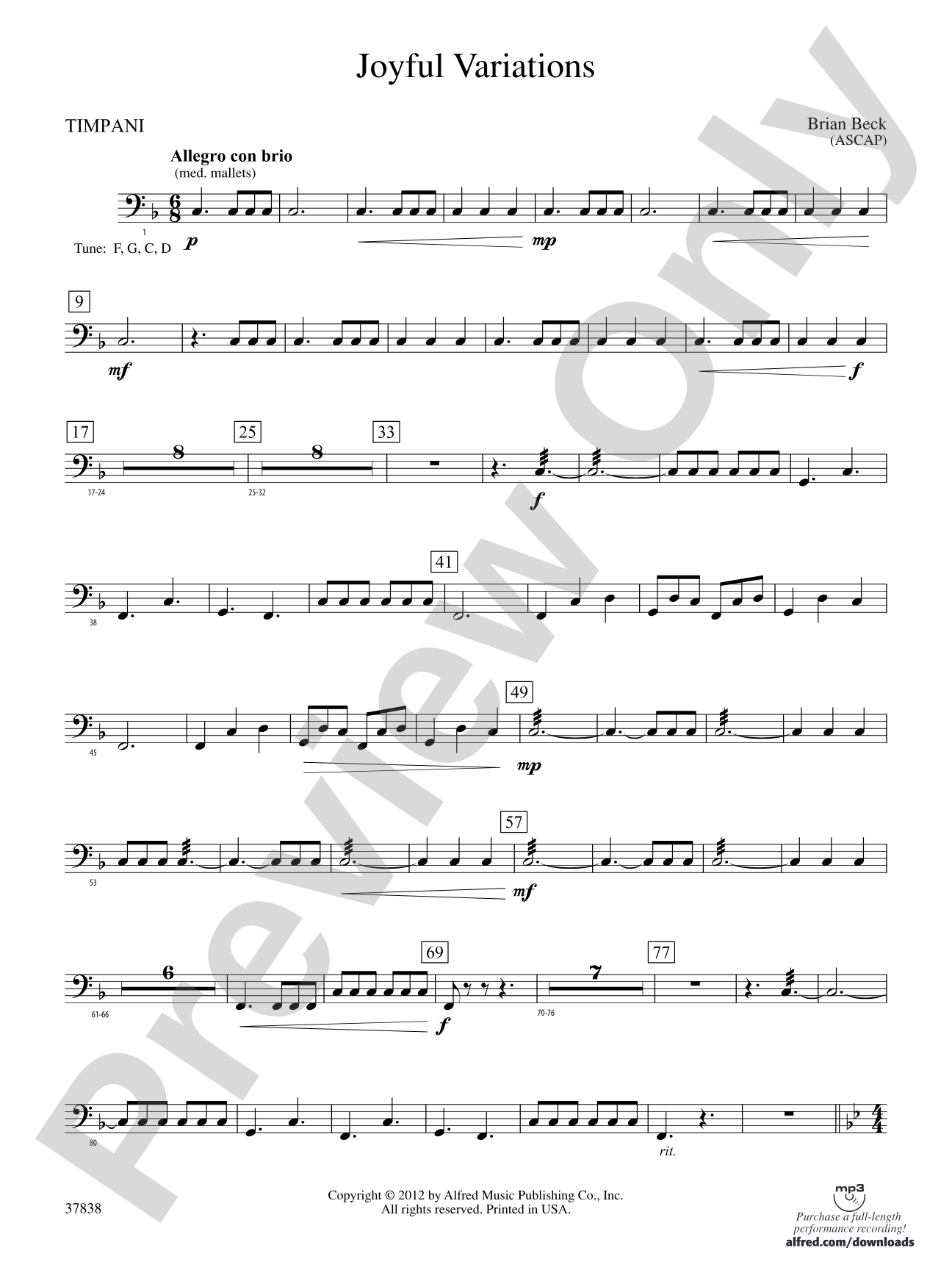 Joyful Variations: Timpani