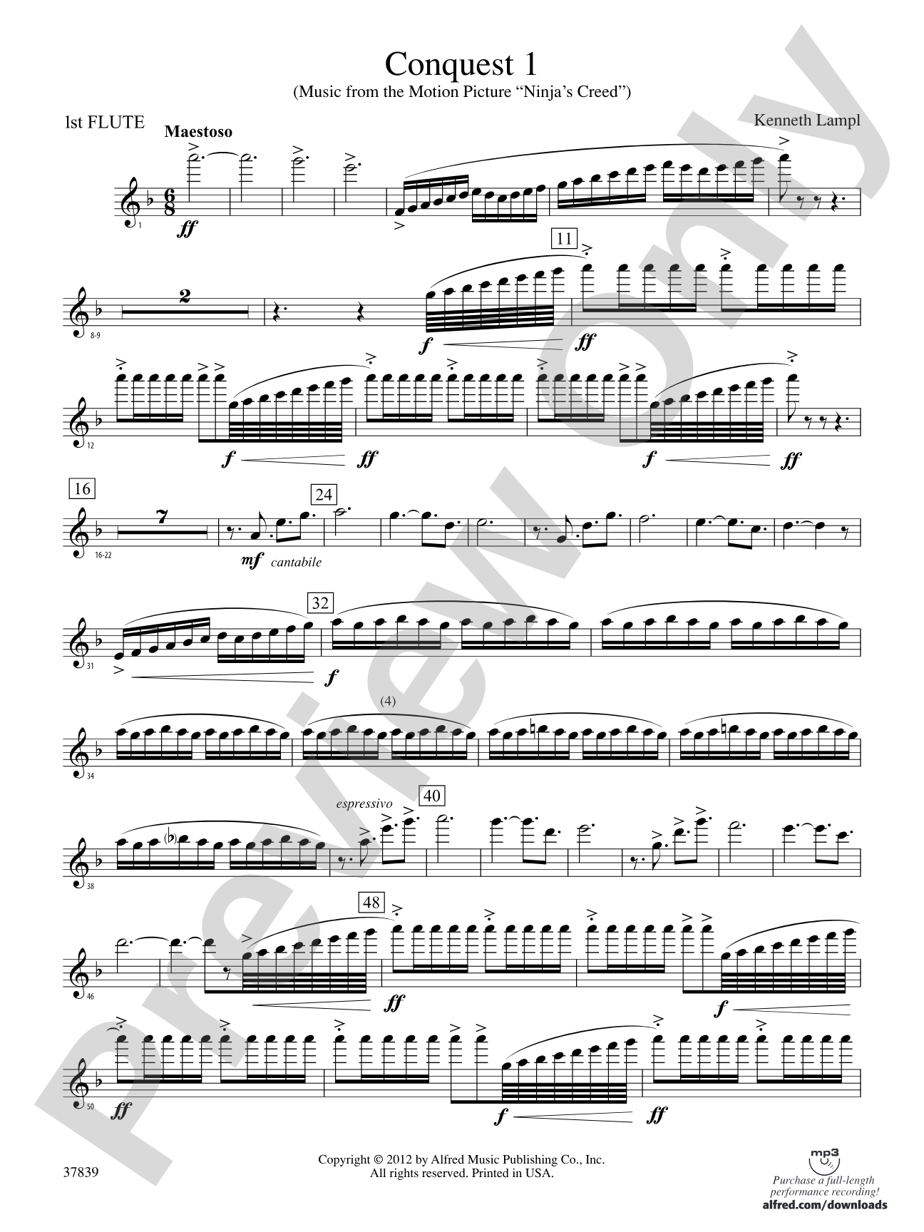 Conquest 1 (from the motion picture Ninja's Creed): Flute