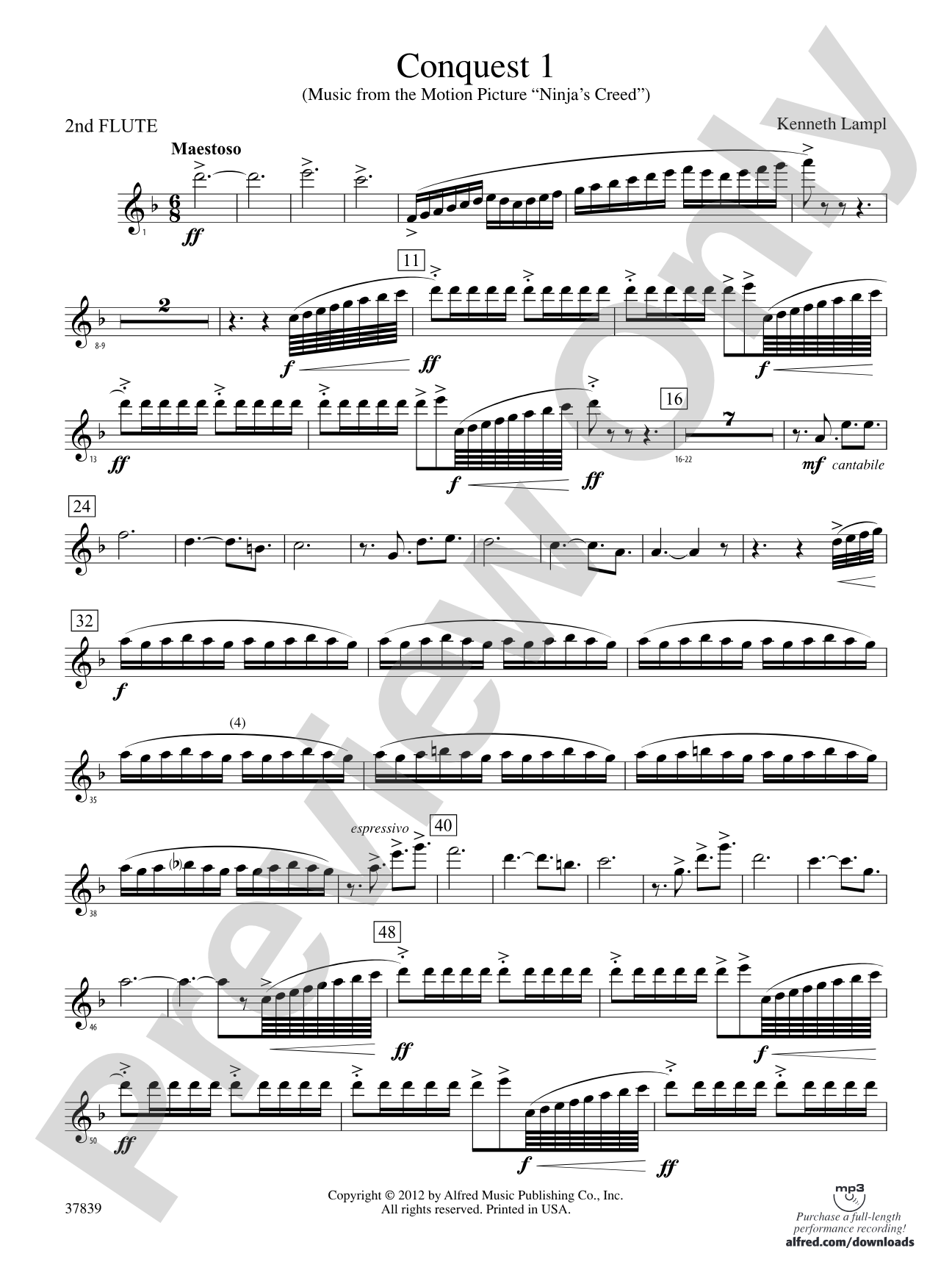 Conquest 1 (from the motion picture Ninja's Creed): 2nd Flute