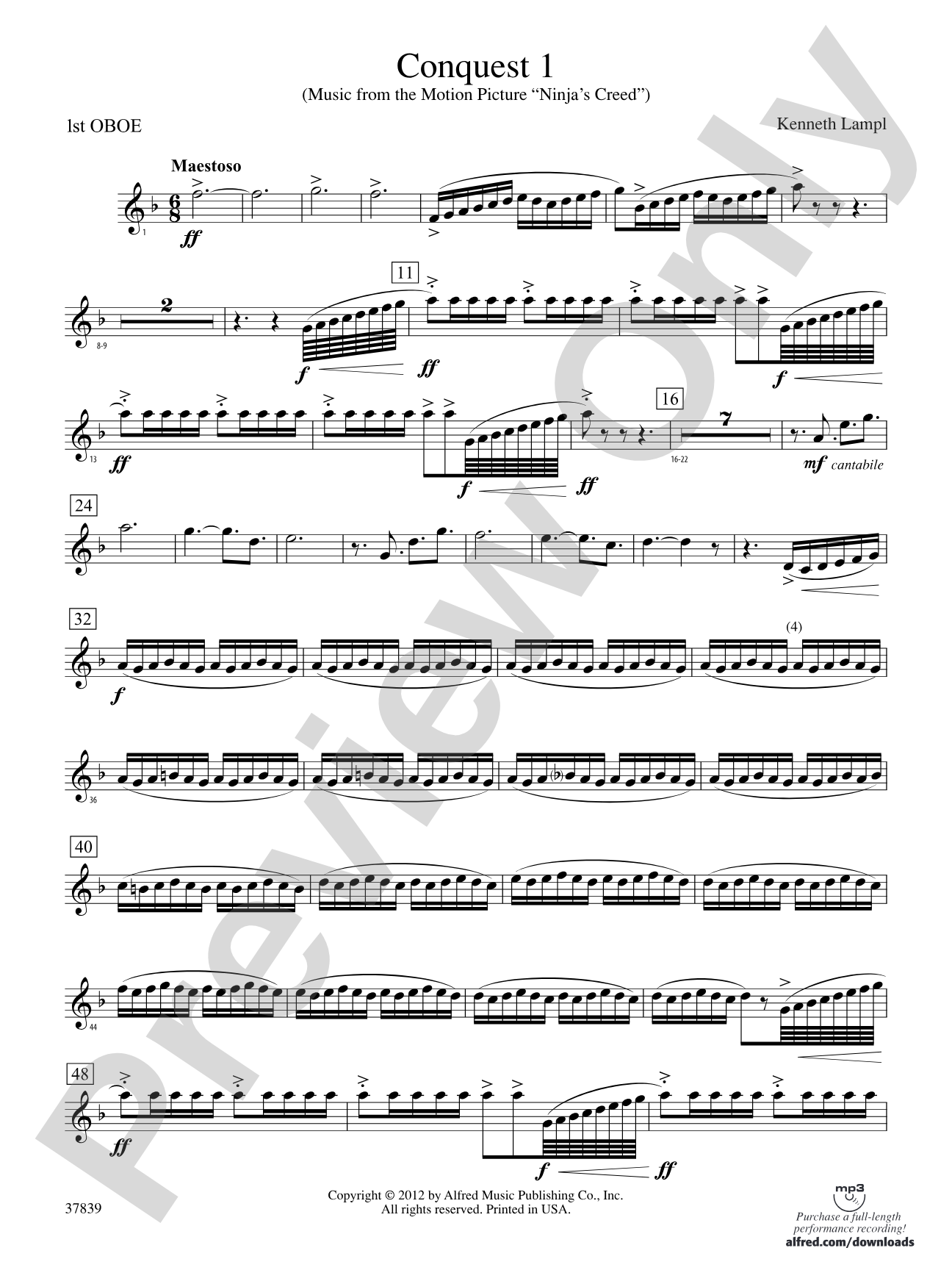 Conquest 1 (from the motion picture Ninja's Creed): Oboe