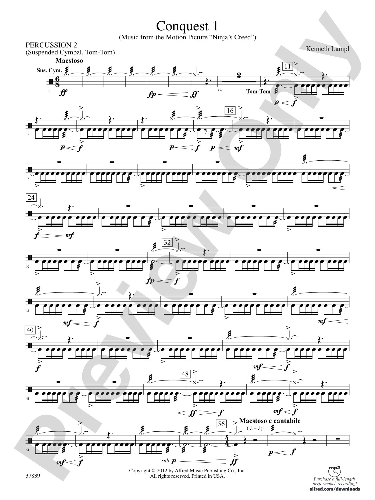 Conquest 1 (from the motion picture Ninja's Creed): 2nd Percussion