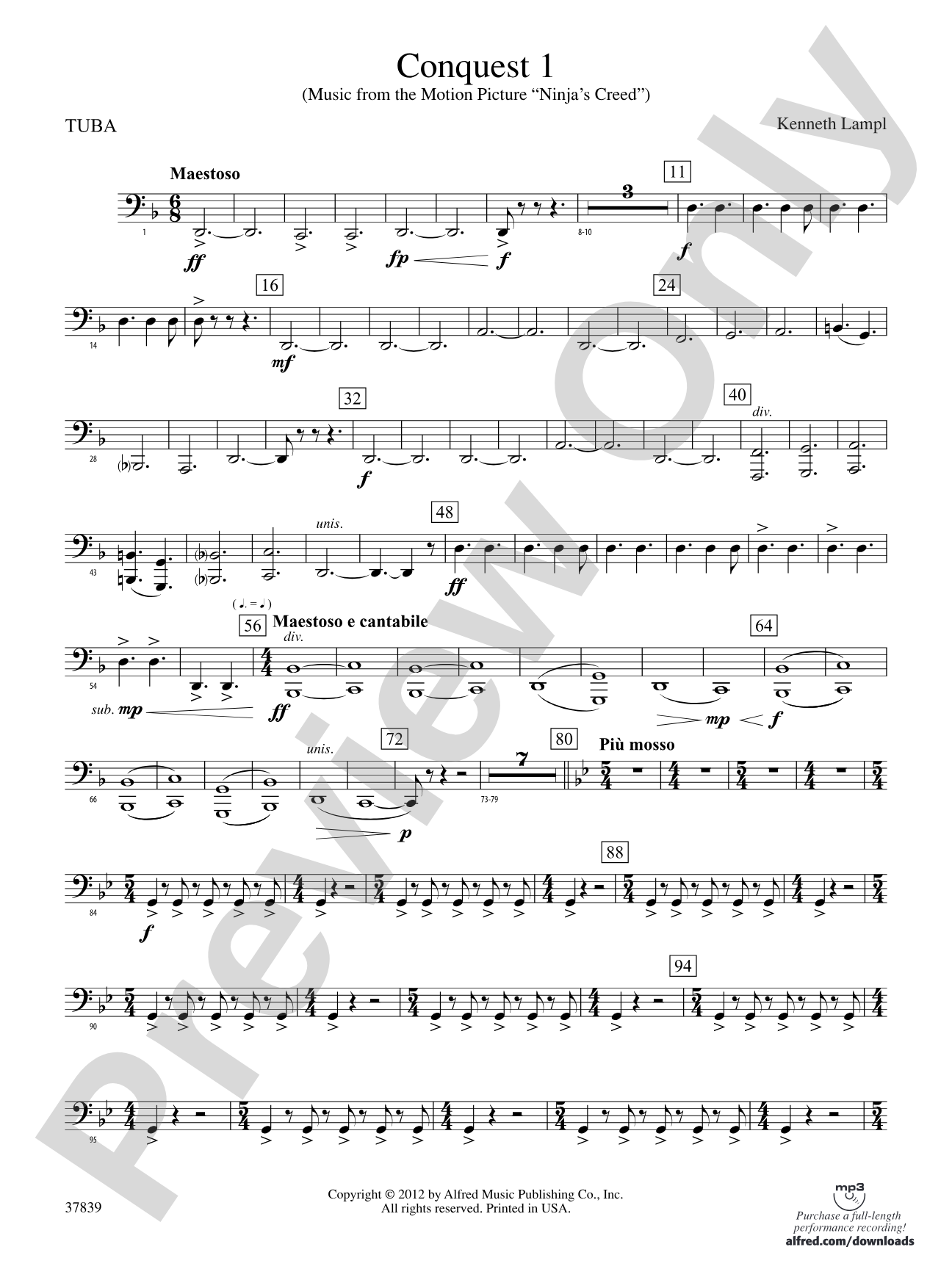 Conquest 1 (from the motion picture Ninja's Creed): Tuba