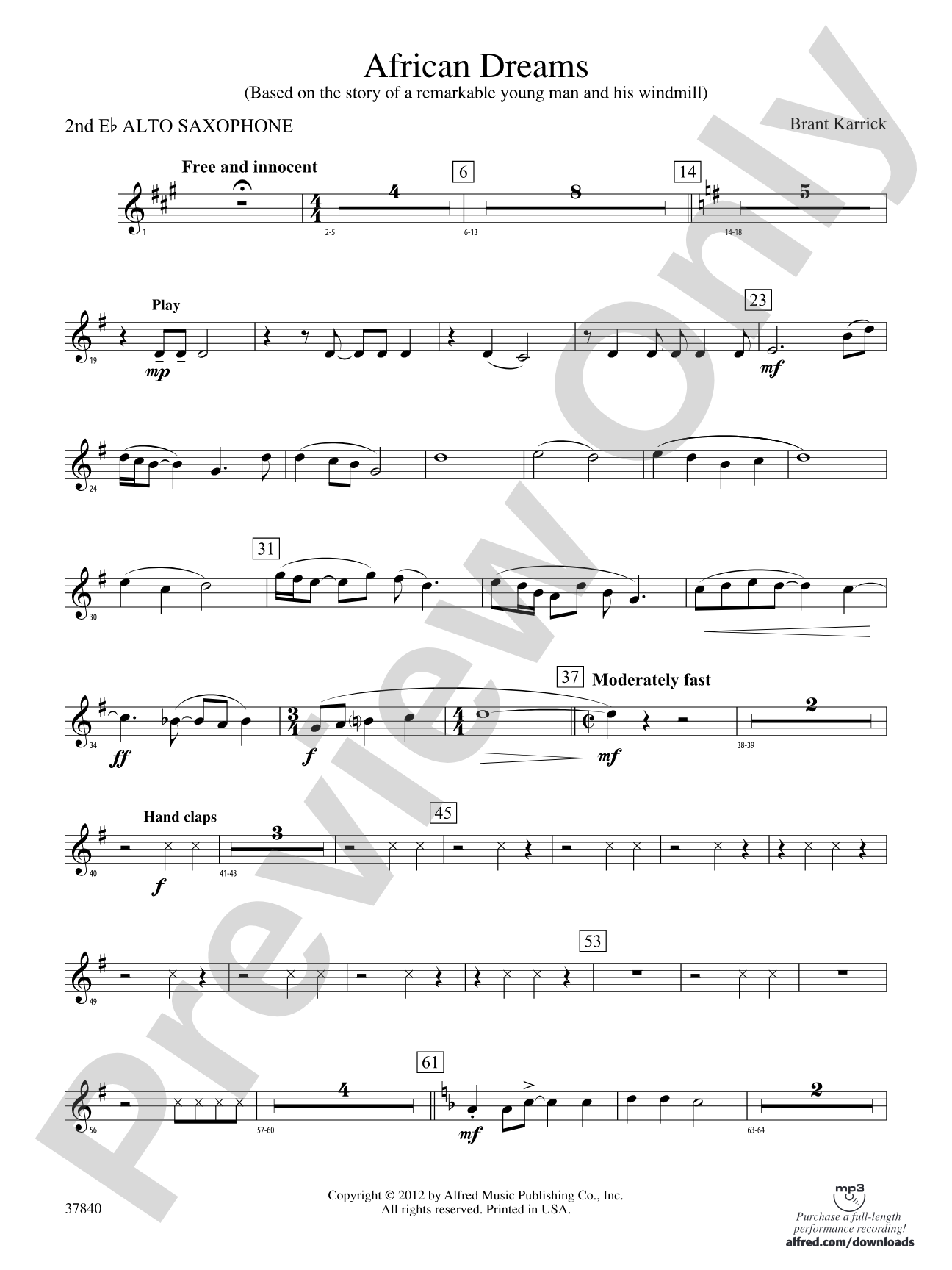African Dreams: 2nd E-flat Alto Saxophone