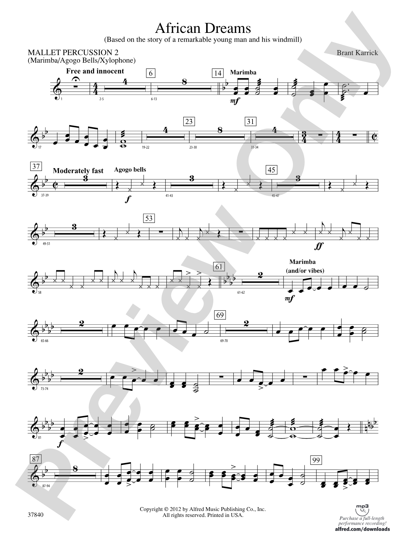 African Dreams: 2nd Mallet Percussion