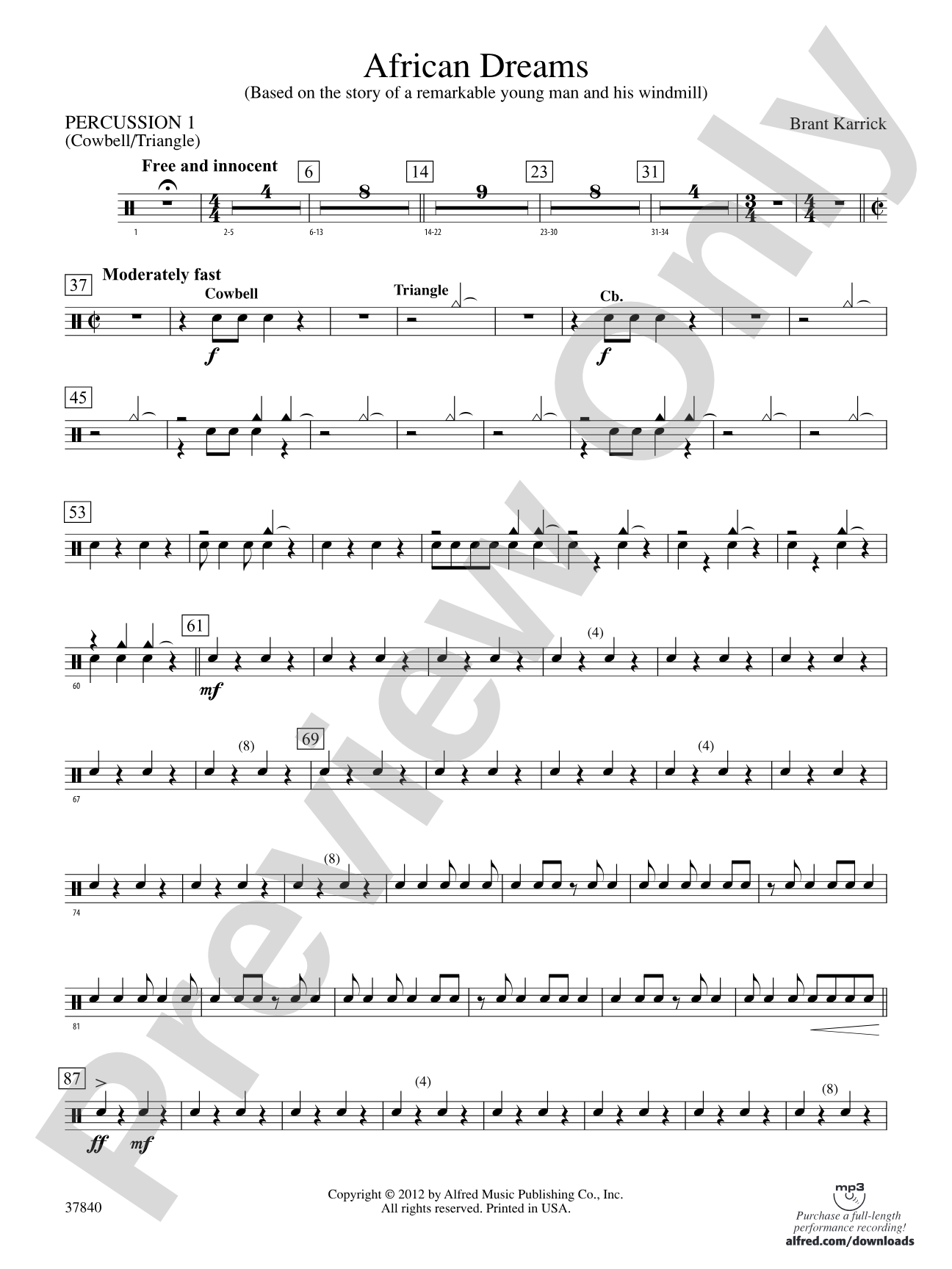 African Dreams: 1st Percussion