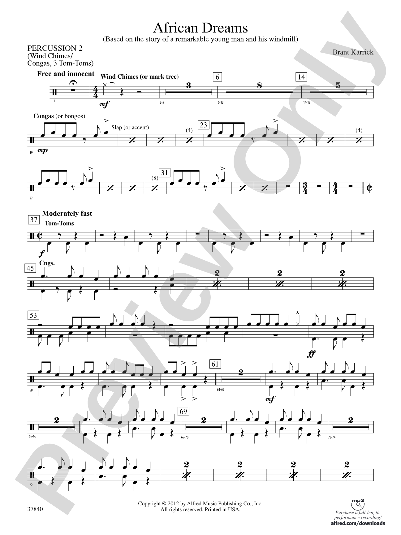 African Dreams: 2nd Percussion