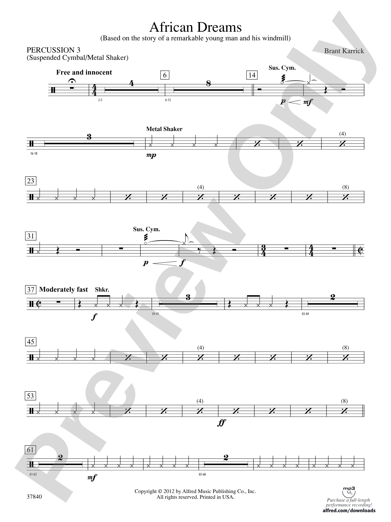 African Dreams: 3rd Percussion