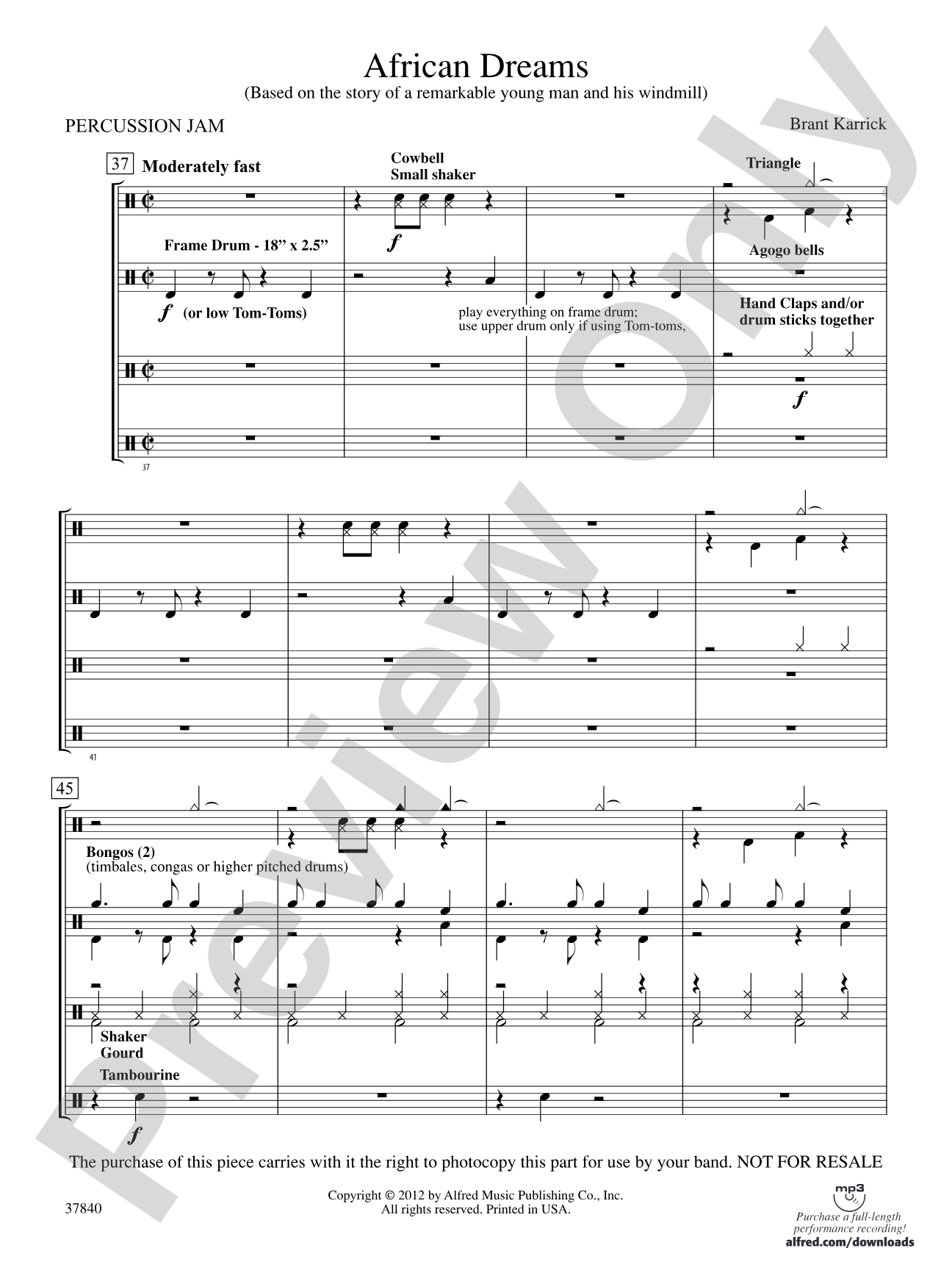 African Dreams: 5th Percussion