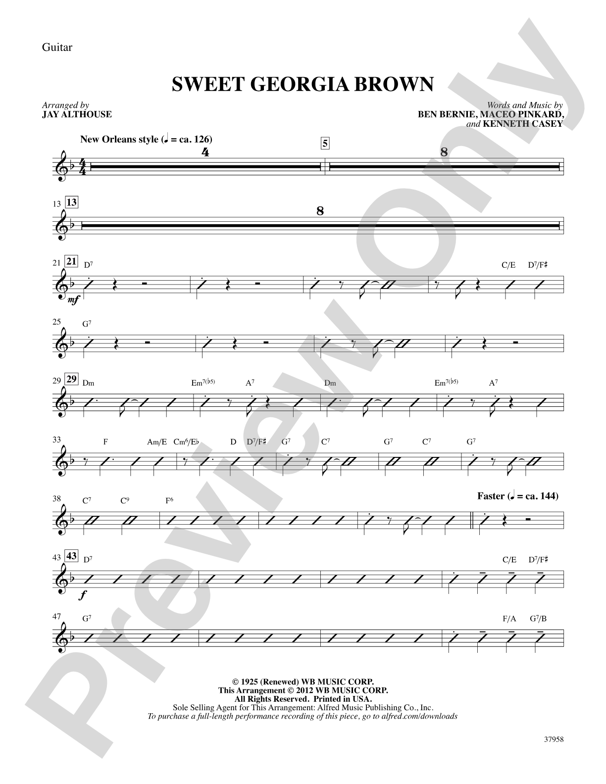 Sweet Georgia Brown: Guitar: Choral SoundPax