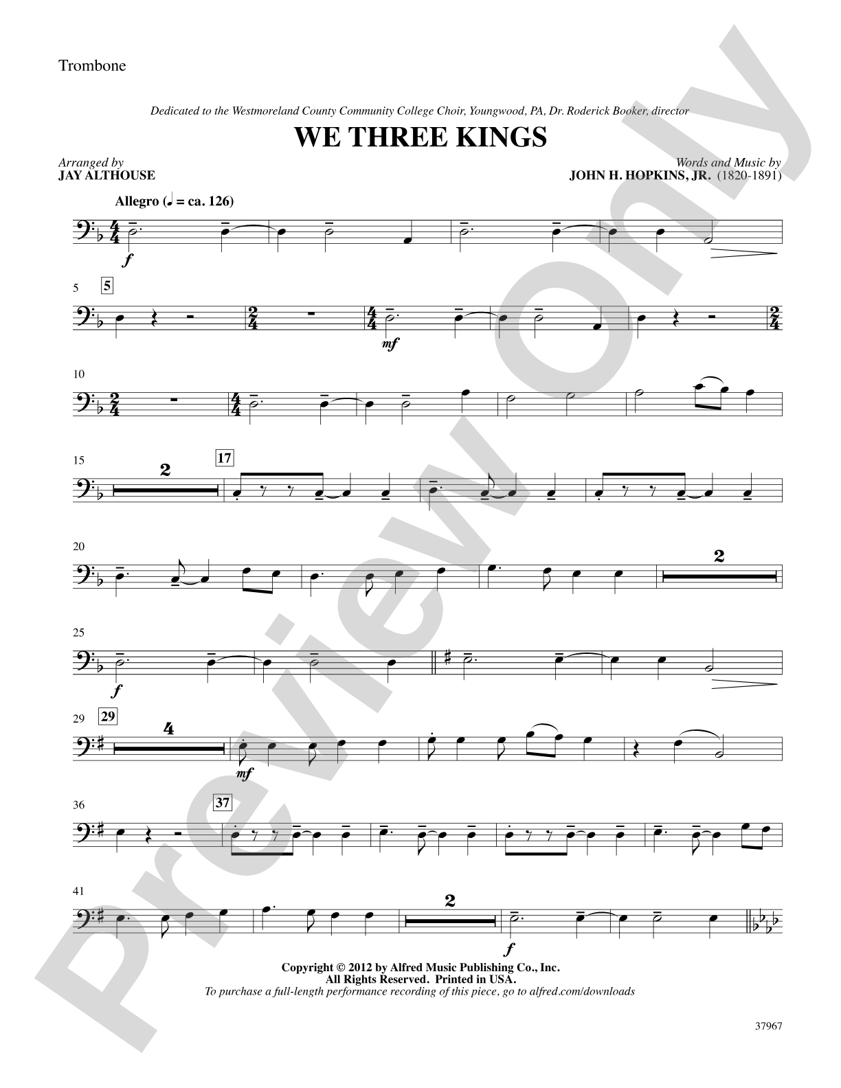 We Three Kings: 1st Trombone: Choral SoundPax