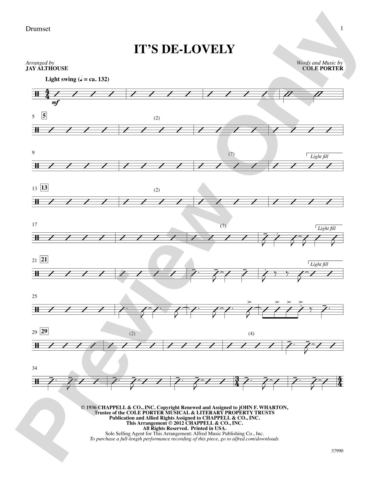 It's De-lovely: Drums: Choral SoundPax