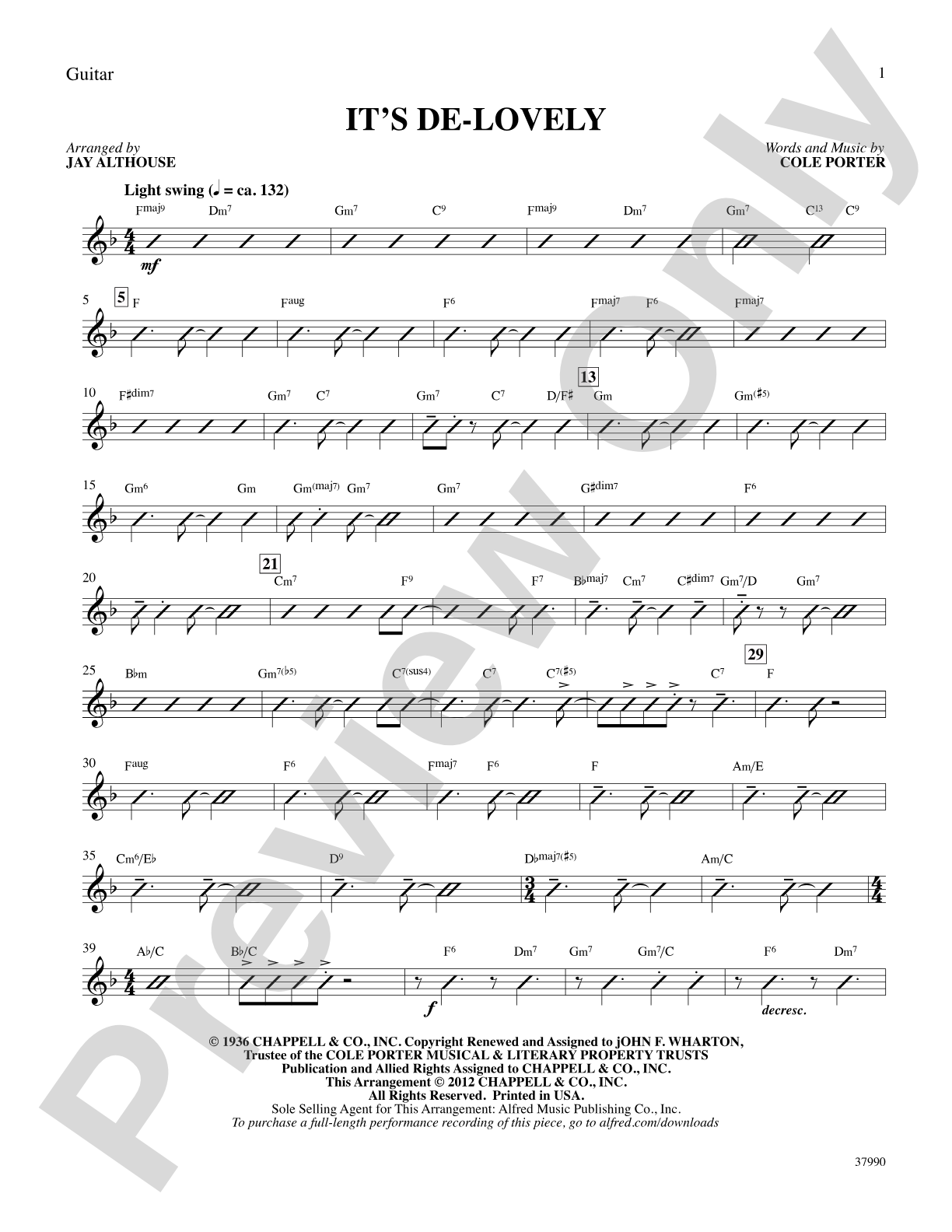 It's De-lovely: Guitar: Choral SoundPax