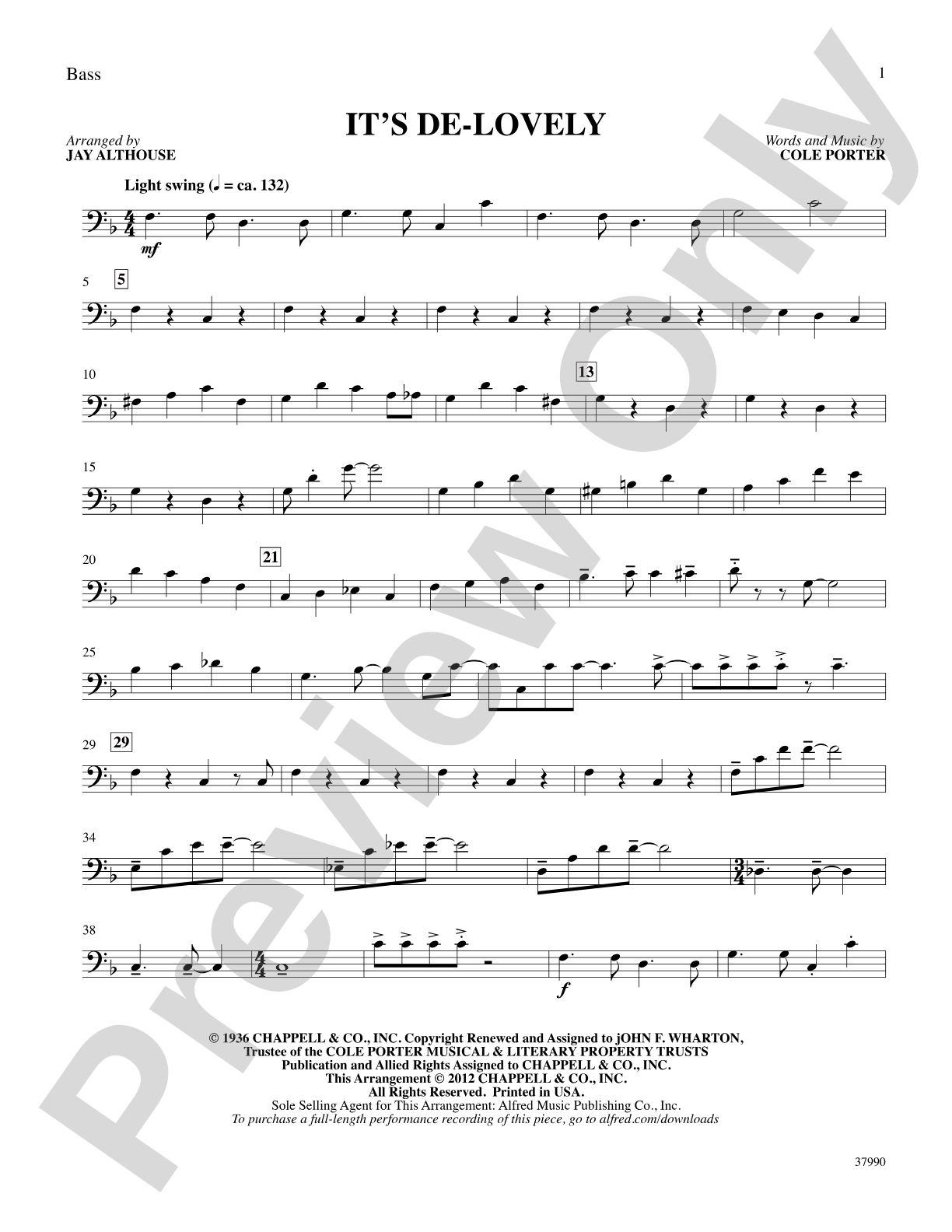 It's De-lovely: String Bass: Choral SoundPax