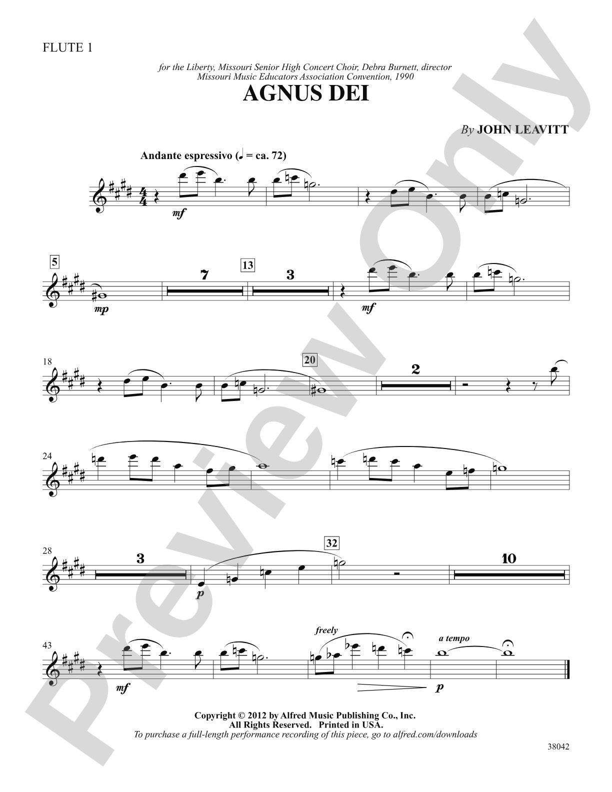 Agnus Dei: Flute: Choral SoundPax