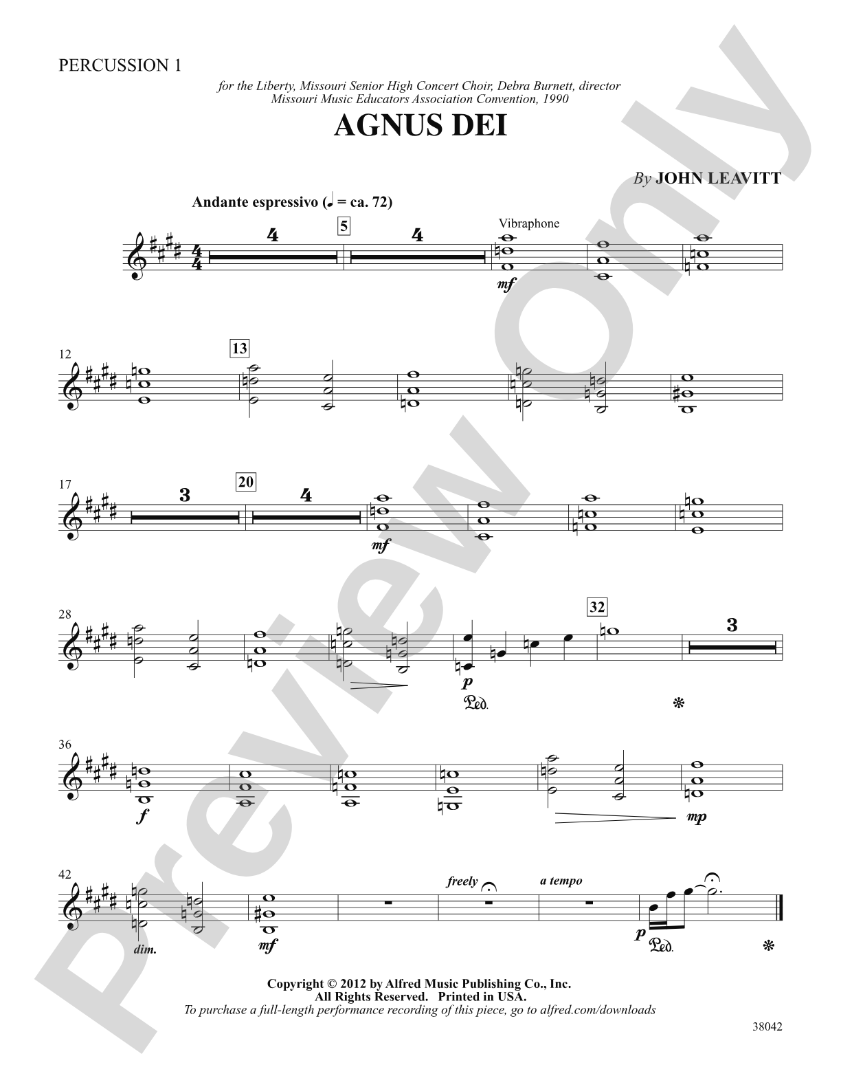 Agnus Dei: 1st Percussion: Choral SoundPax