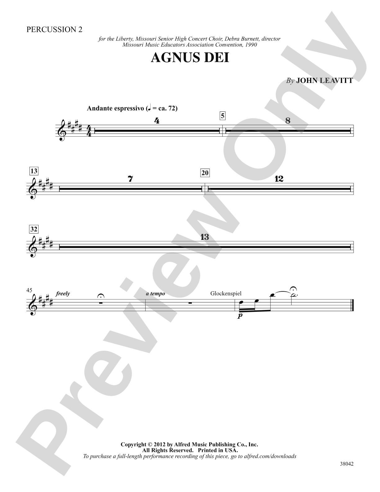 Agnus Dei: 2nd Percussion: Choral SoundPax