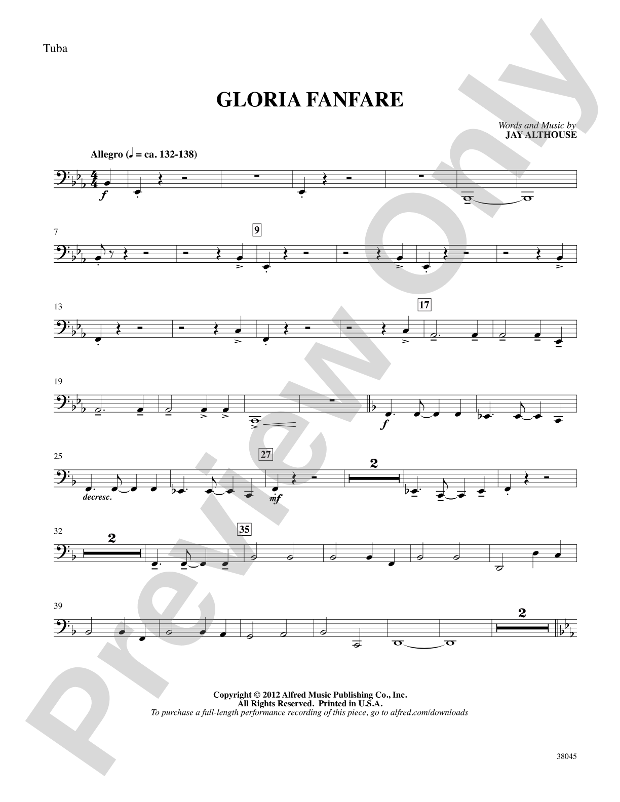 Gloria Fanfare: Tuba: Choral SoundPax