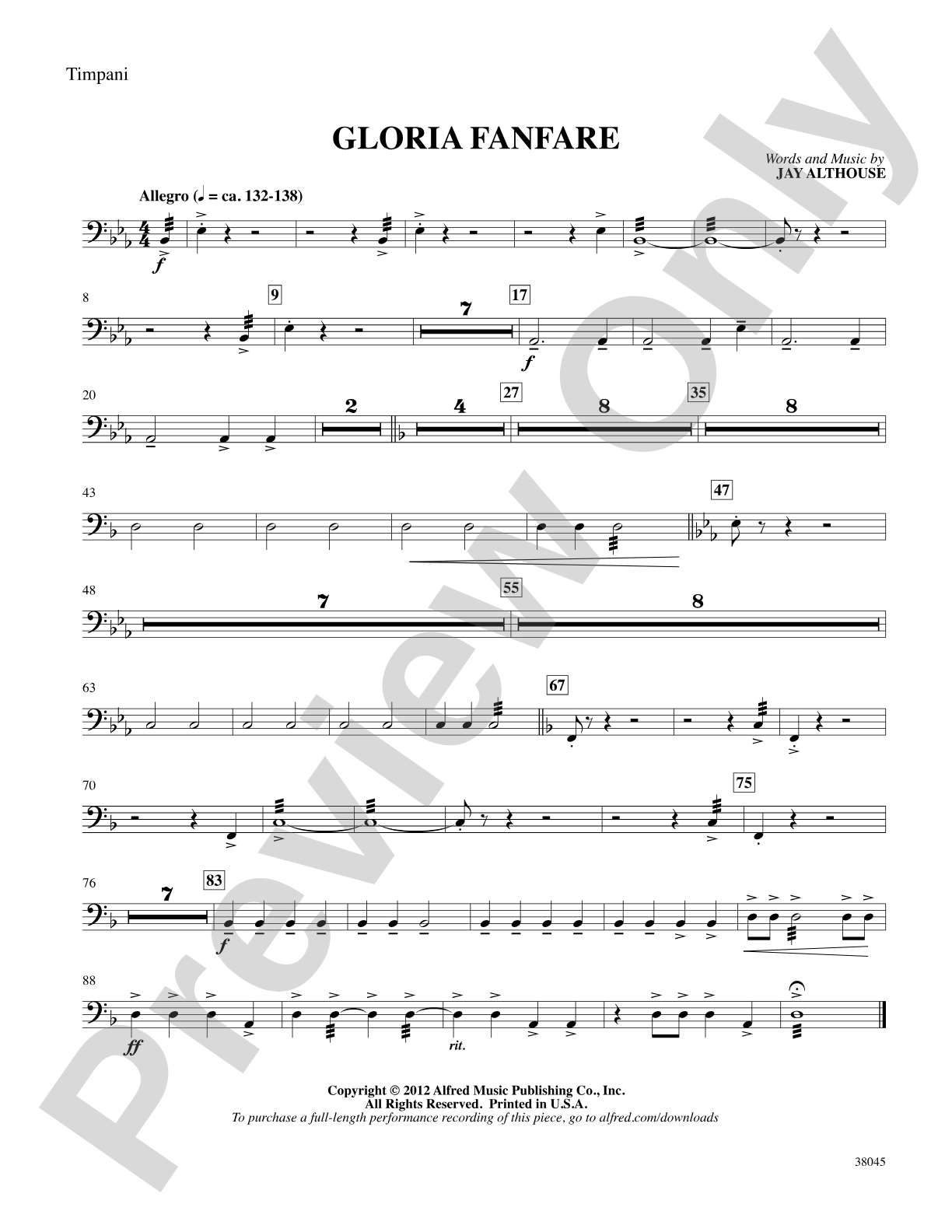 Gloria Fanfare: Timpani: Choral SoundPax
