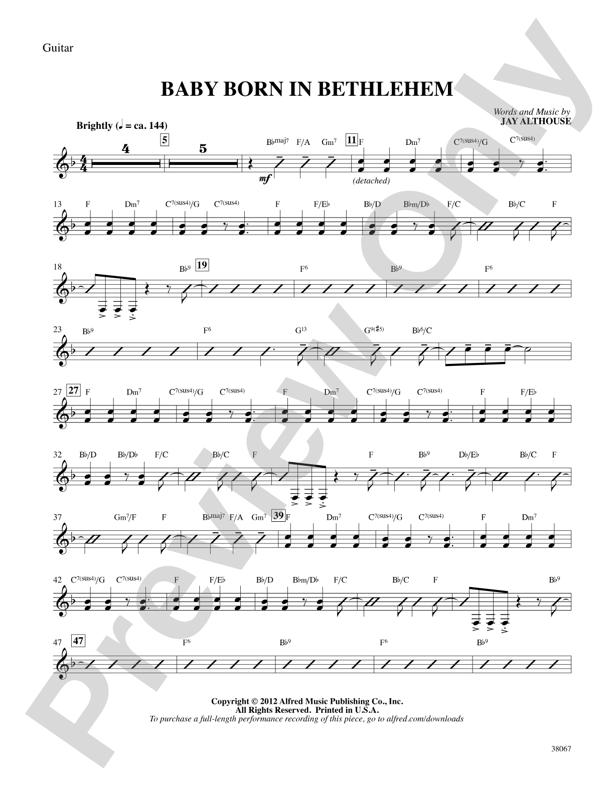 Baby Born in Bethlehem: Guitar: Choral SoundPax