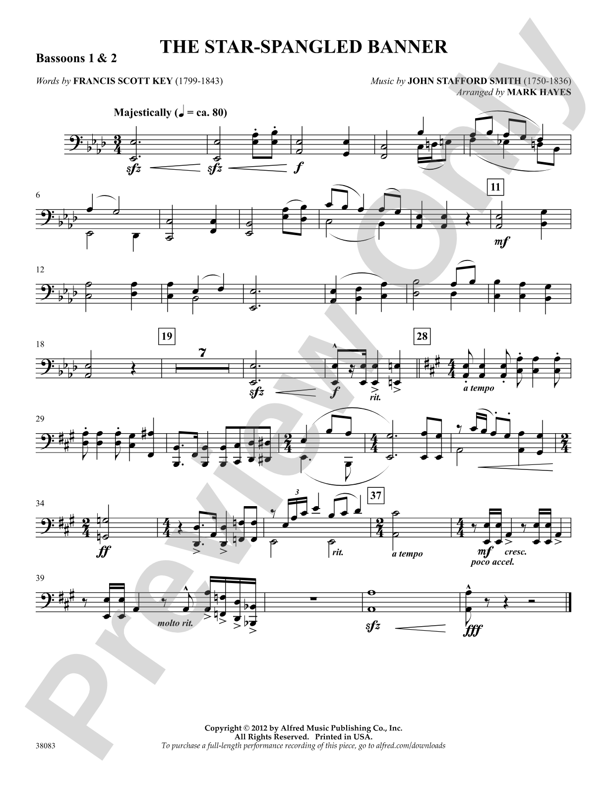 The Star-Spangled Banner: 1st & 2nd Bassoon: Choral SoundPax