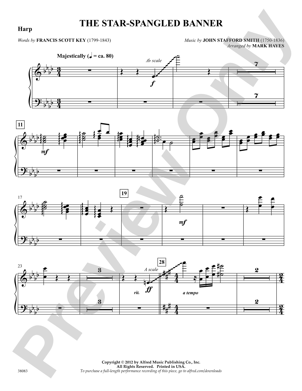 The Star-Spangled Banner: Harp: Choral SoundPax