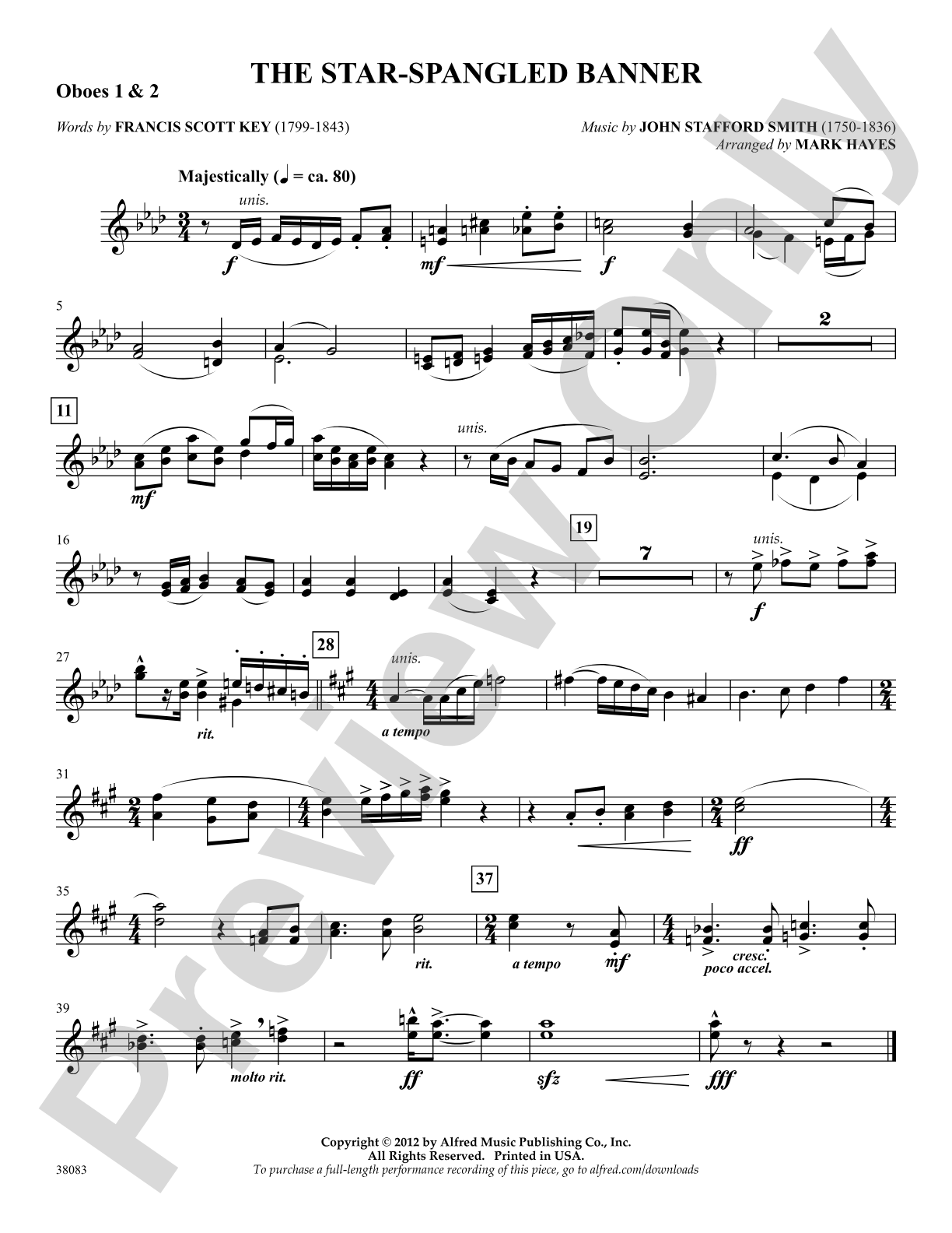 The Star-Spangled Banner: 1st & 2nd Oboe: Choral SoundPax