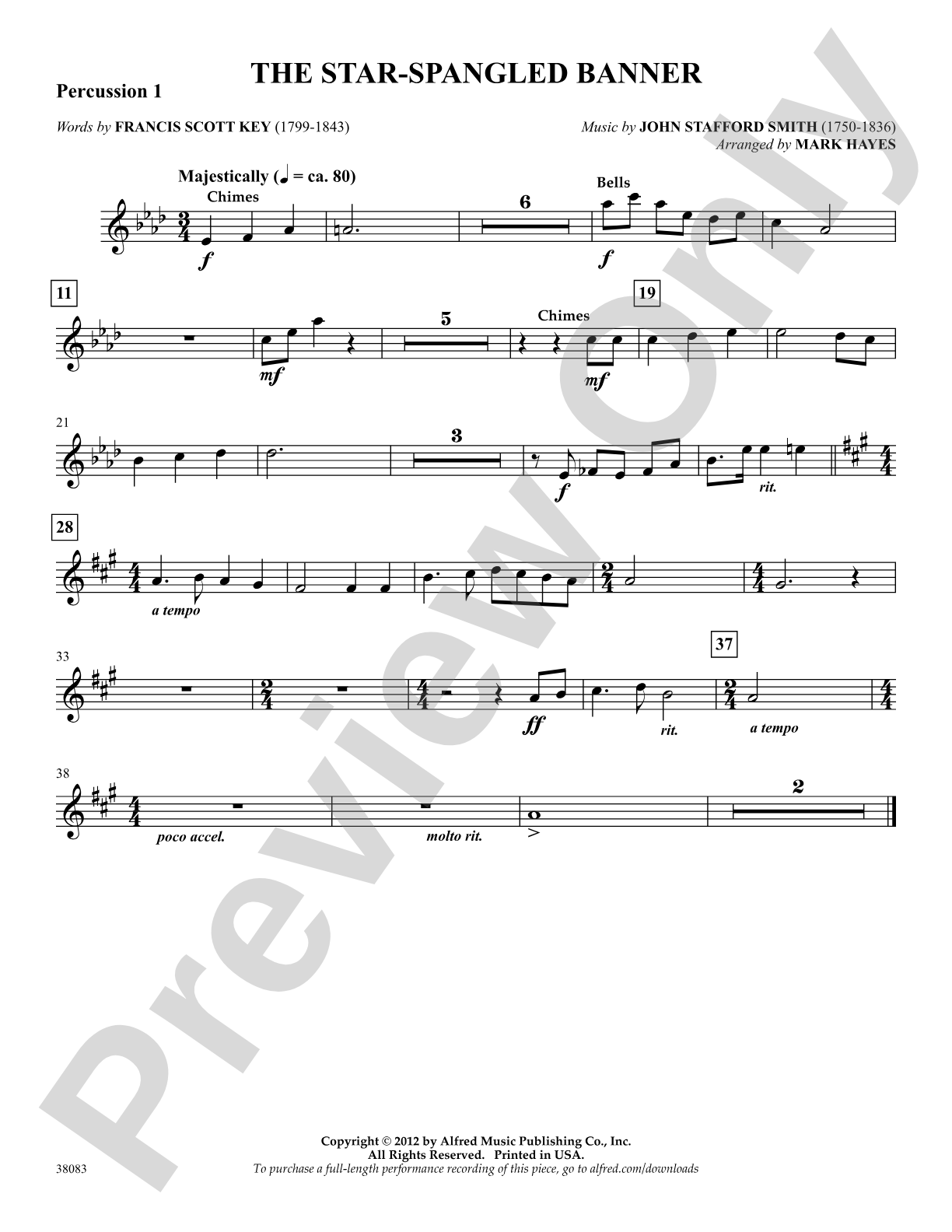 The Star-Spangled Banner: 1st Percussion: Choral SoundPax