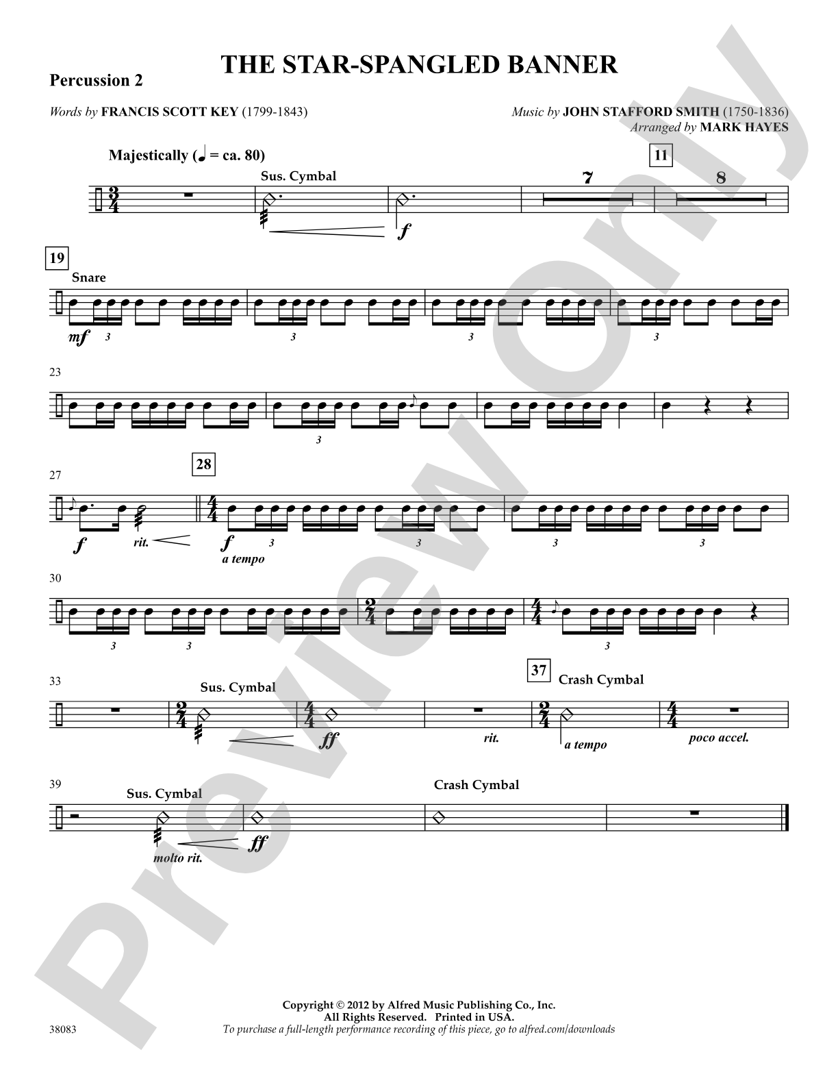 The Star-Spangled Banner: 2nd Percussion: Choral SoundPax