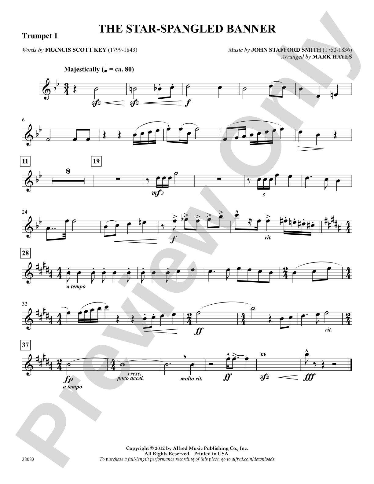 The Star-Spangled Banner: 1st B-flat Trumpet: Choral SoundPax