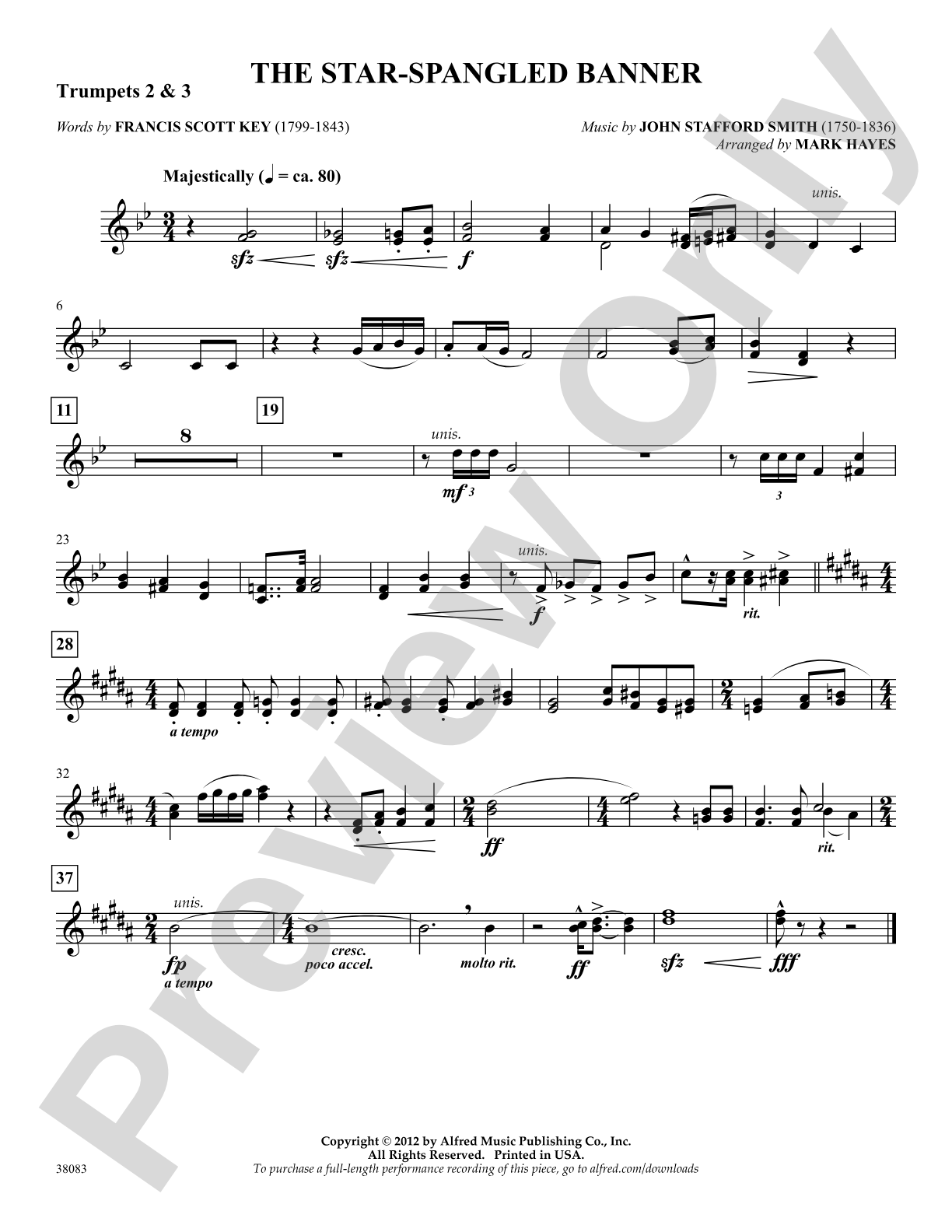 The Star-Spangled Banner: 2nd & 3rd Trumpet: Choral SoundPax