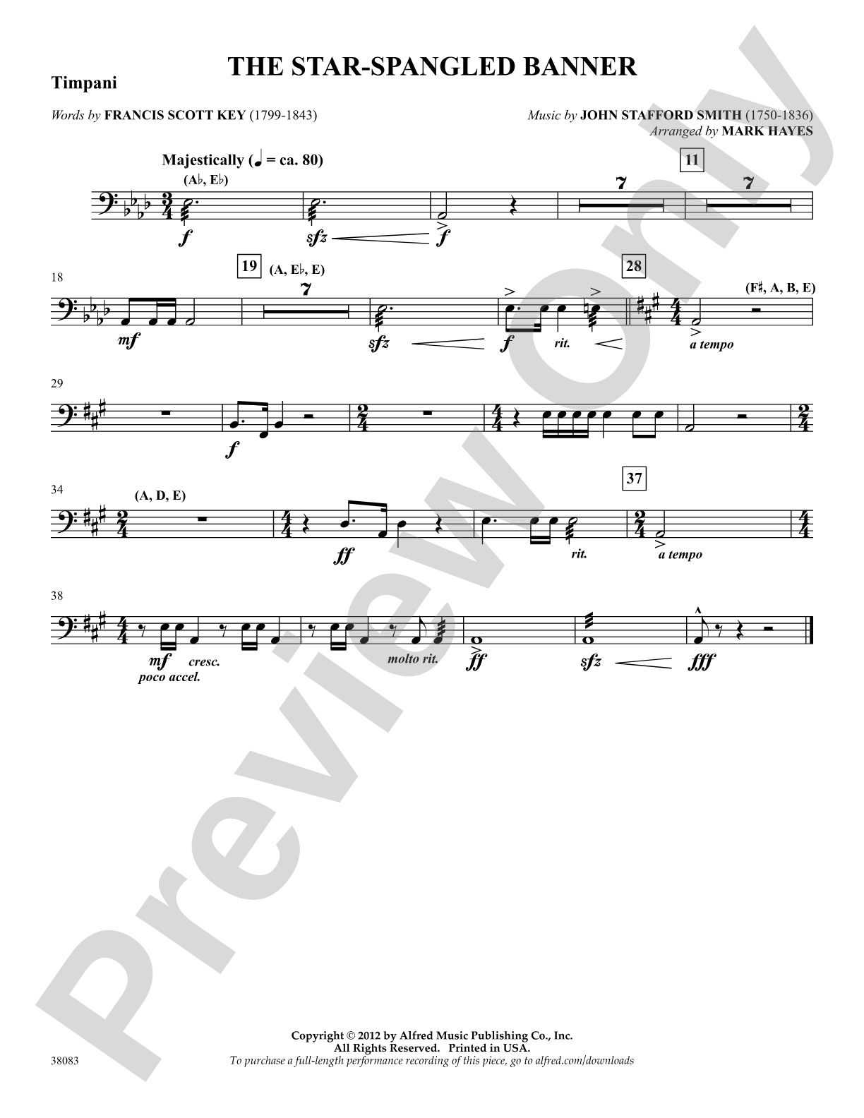 The Star-Spangled Banner: Timpani: Choral SoundPax