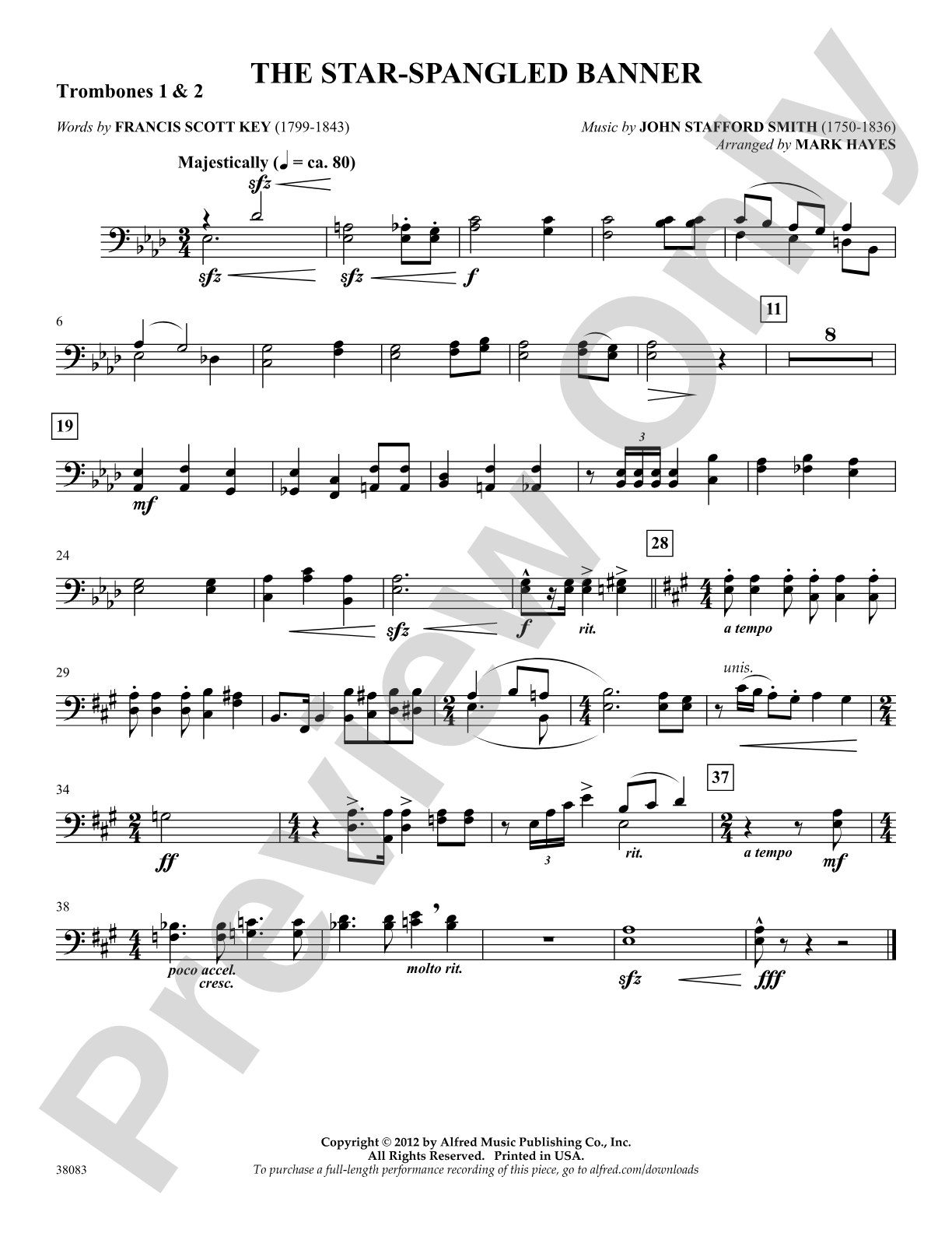 The Star-Spangled Banner: 1st & 2nd Trombones: Choral SoundPax