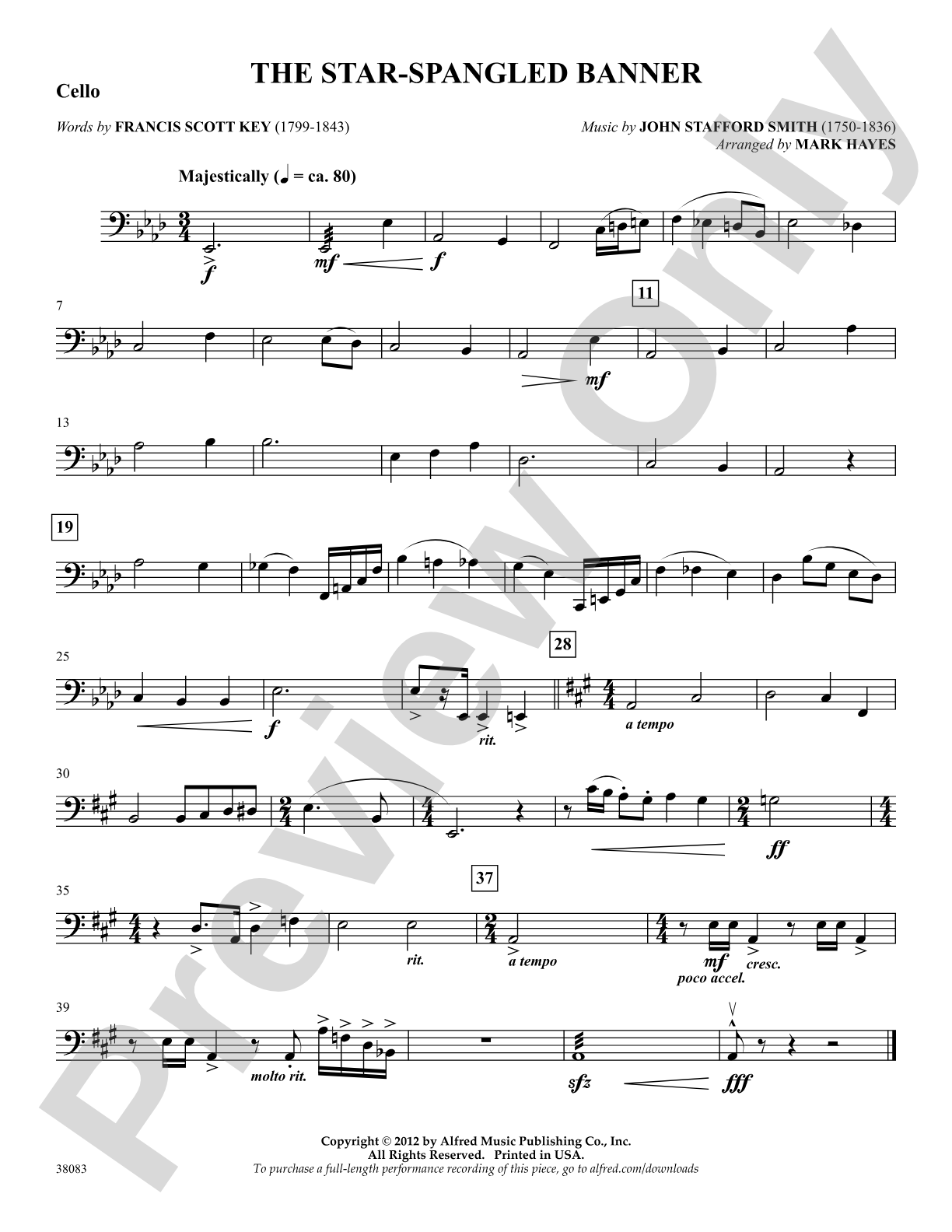 The Star-Spangled Banner: Cello: Choral SoundPax