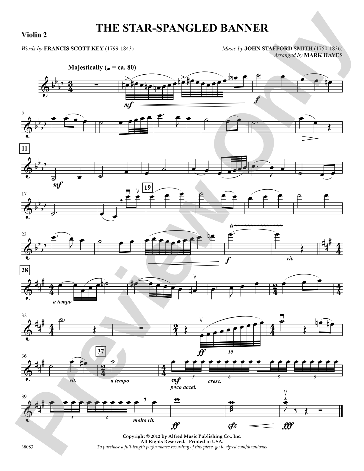 The Star-Spangled Banner: 2nd Violin: Choral SoundPax