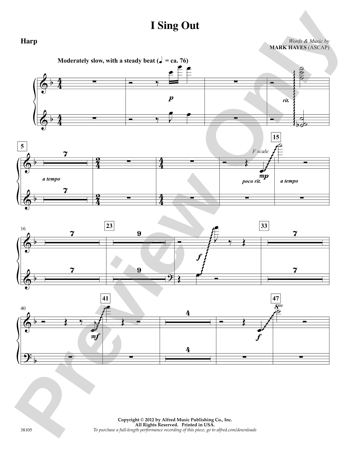 I Sing Out: Harp: Choral SoundPax