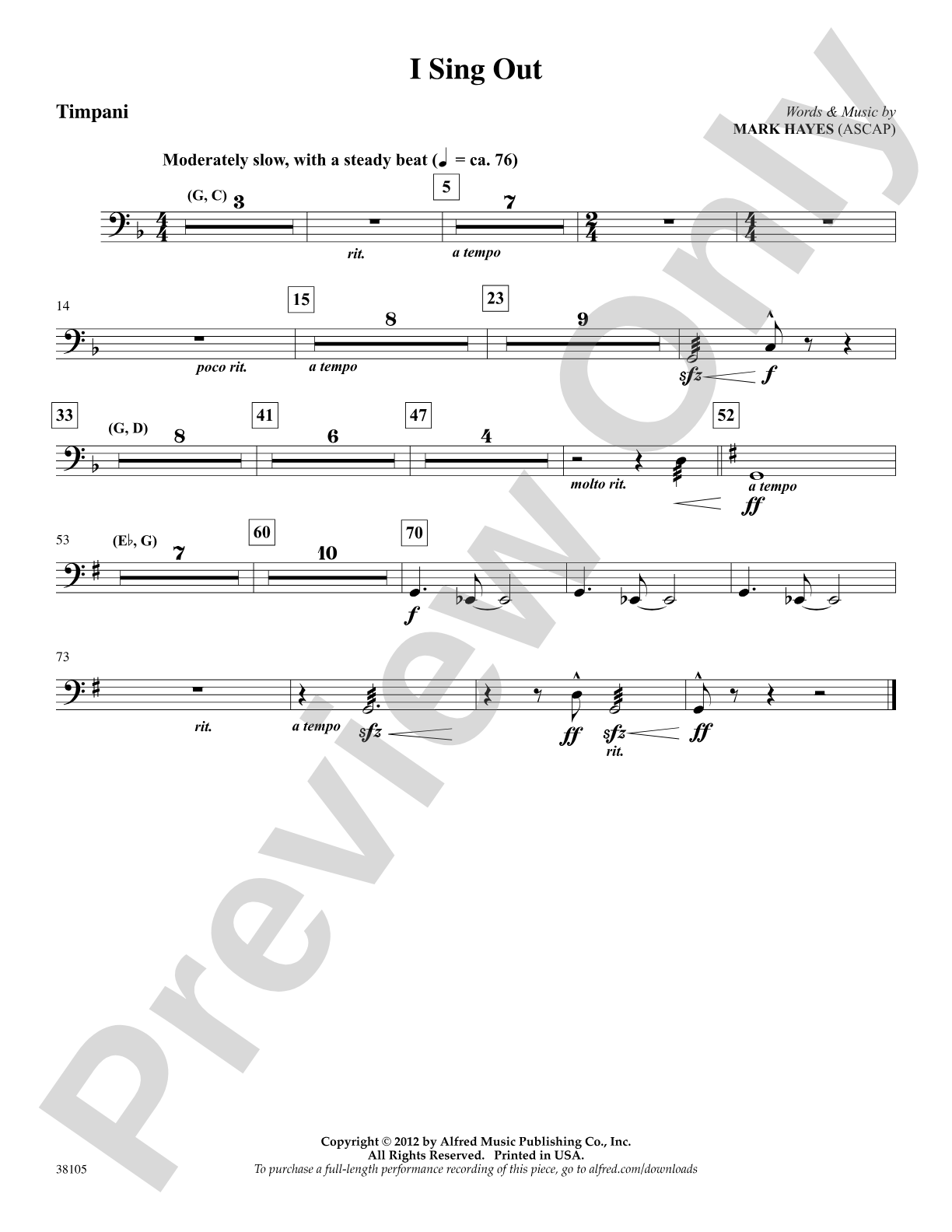 I Sing Out: Timpani: Choral SoundPax