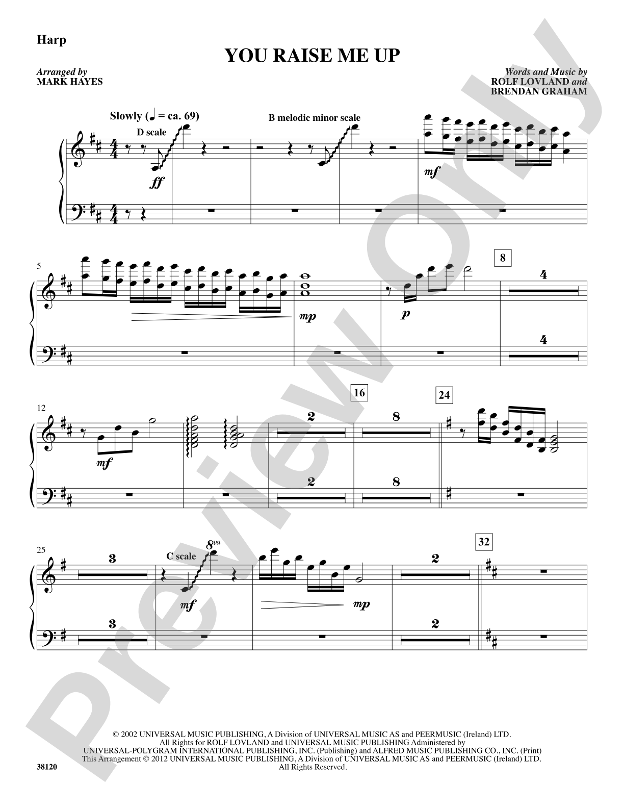 You Raise Me Up: Harp: Choral SoundPax