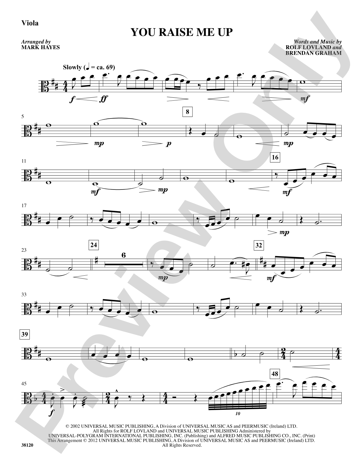 You Raise Me Up: Viola: Choral SoundPax