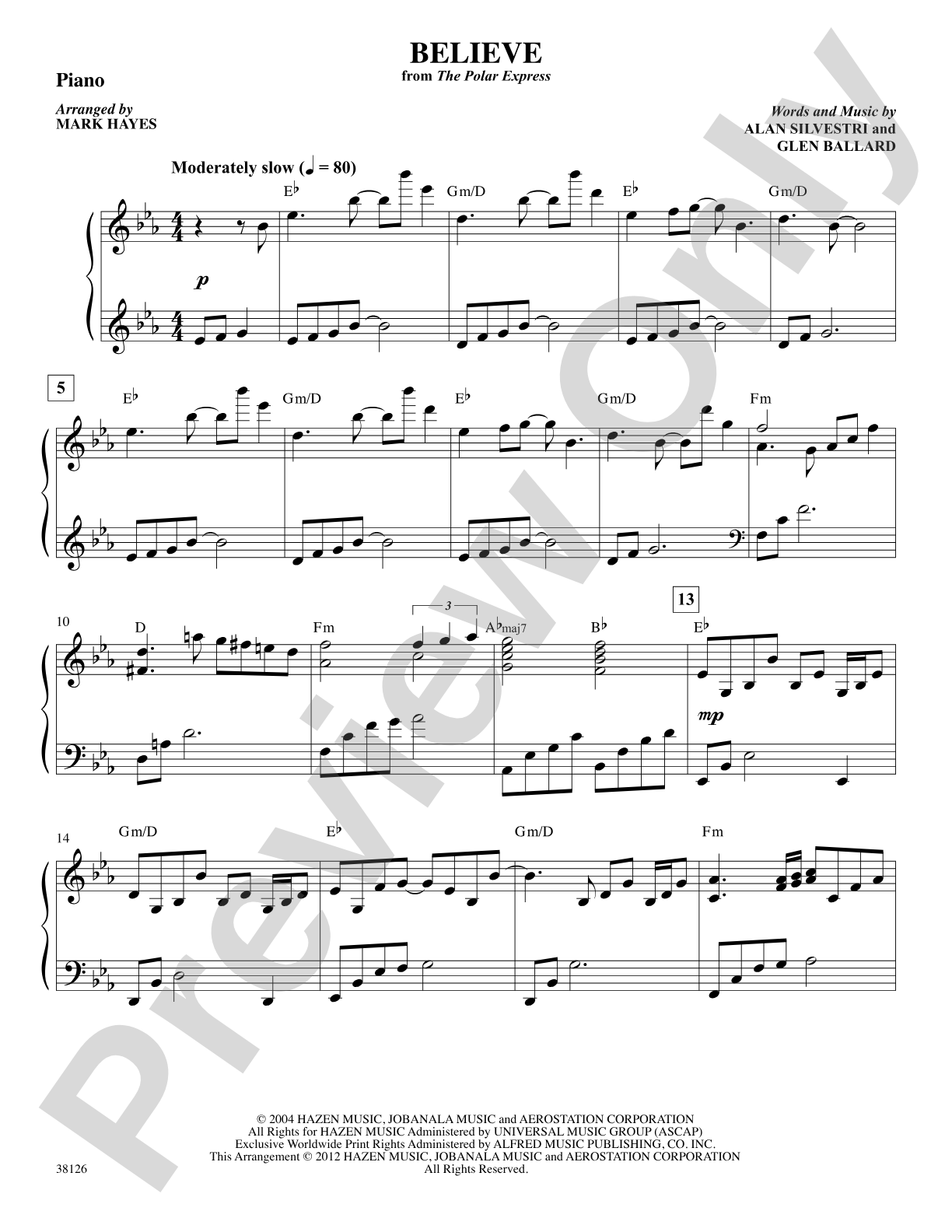 Believe (from The Polar Express): Piano Accompaniment: Choral SoundPax