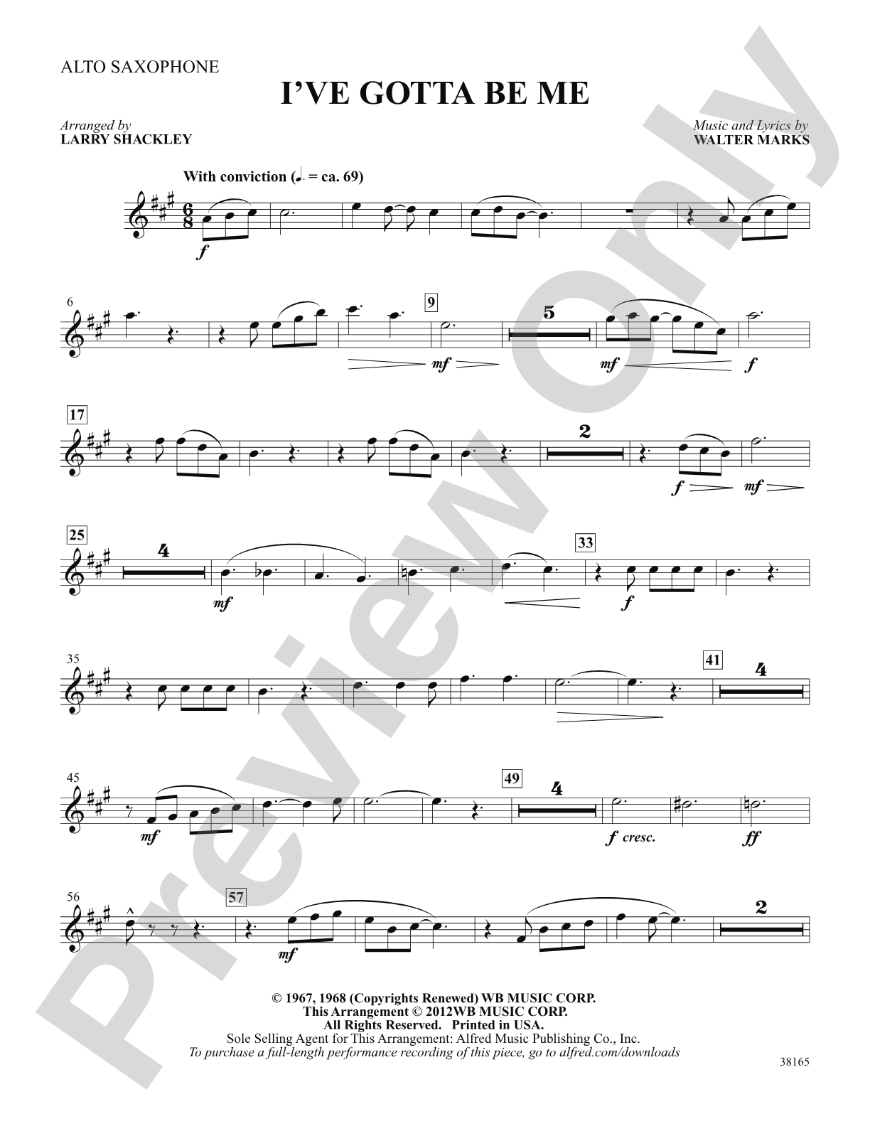I've Gotta Be Me: E-flat Alto Saxophone: Choral SoundPax