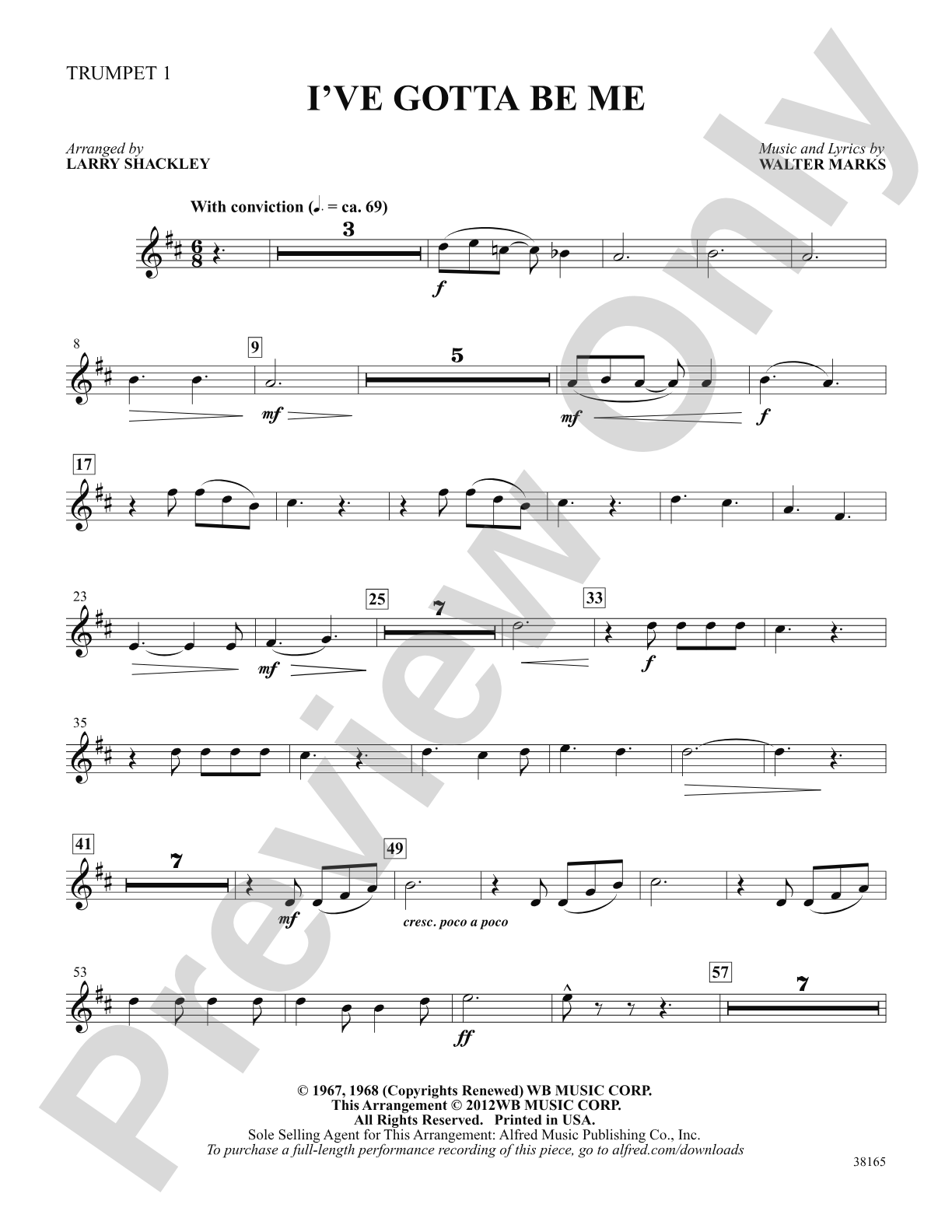 I've Gotta Be Me: 1st B-flat Trumpet: Choral SoundPax