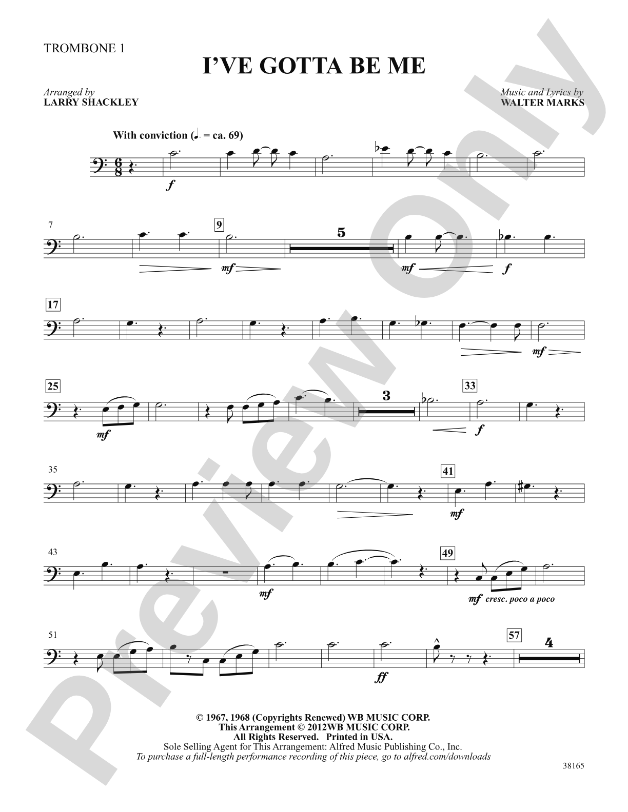 I've Gotta Be Me: 1st Trombone: Choral SoundPax